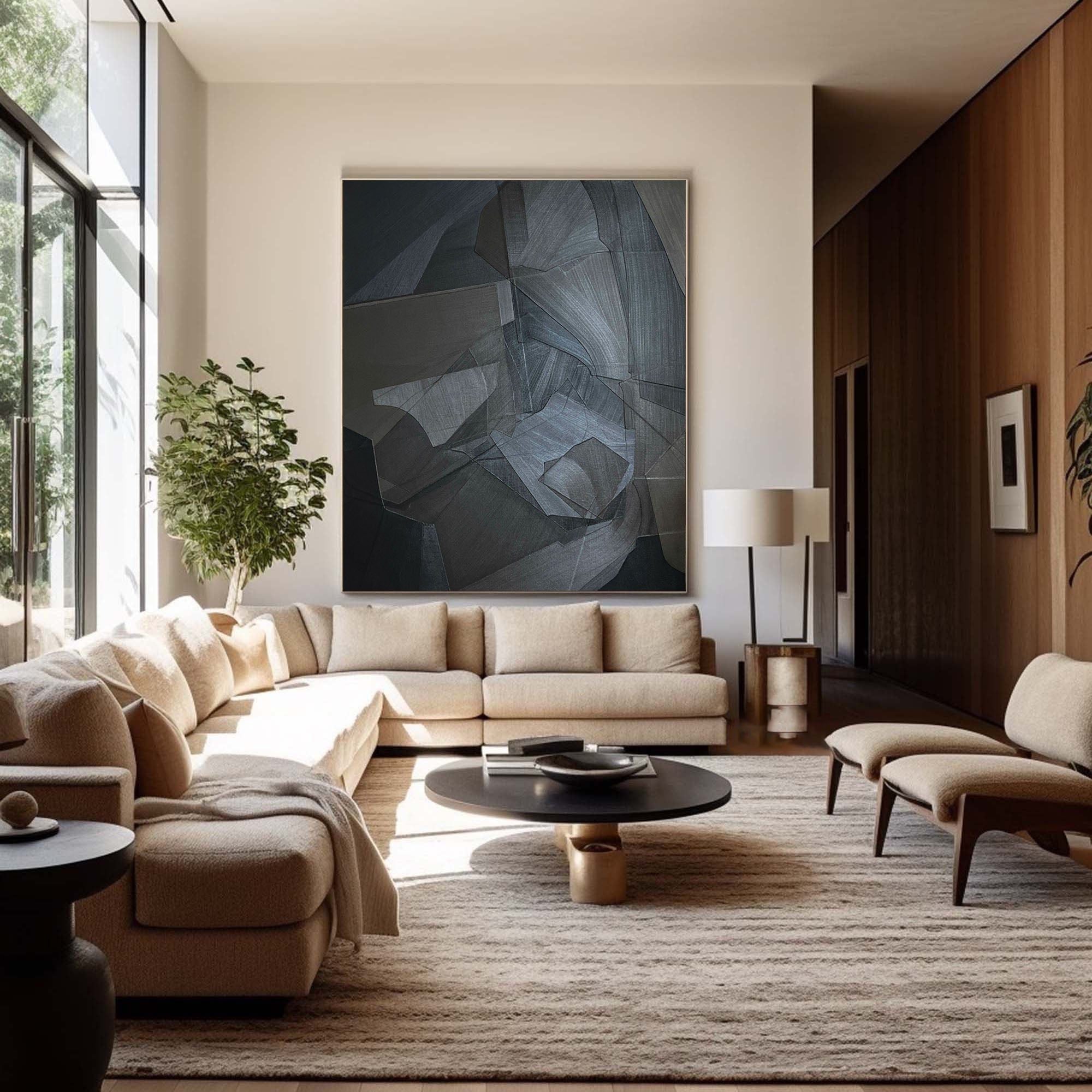 vipgallery Black & White Abstract Painting #CXA 015