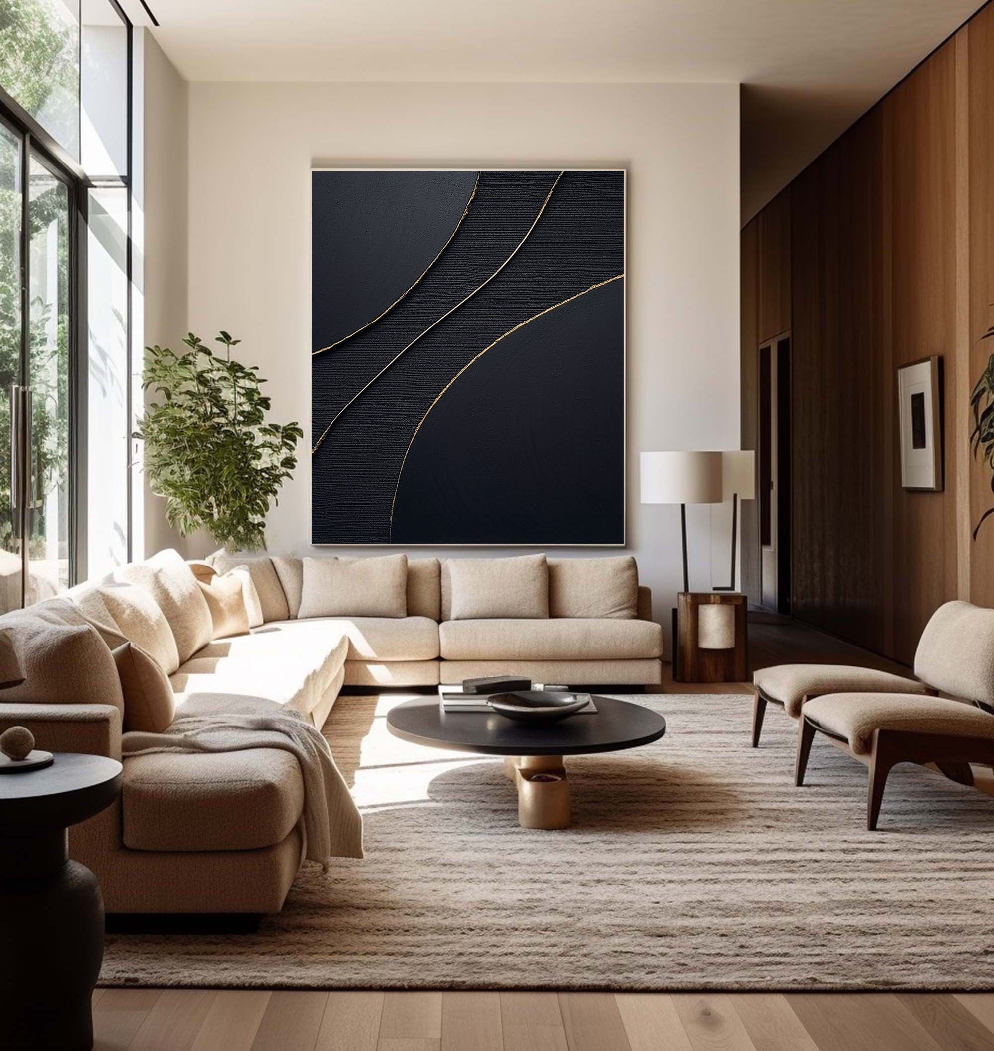 vipgallery Black & White Abstract Painting #CXA 011