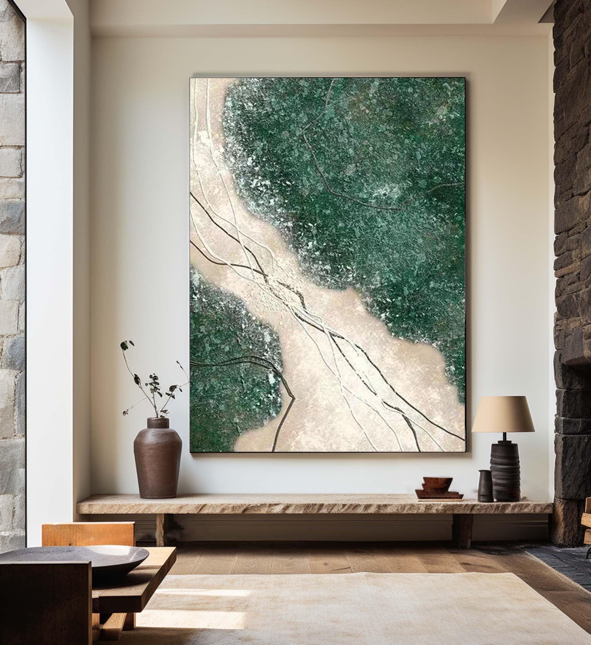 vipgallery Blue & Green Abstract Painting #CXA 007