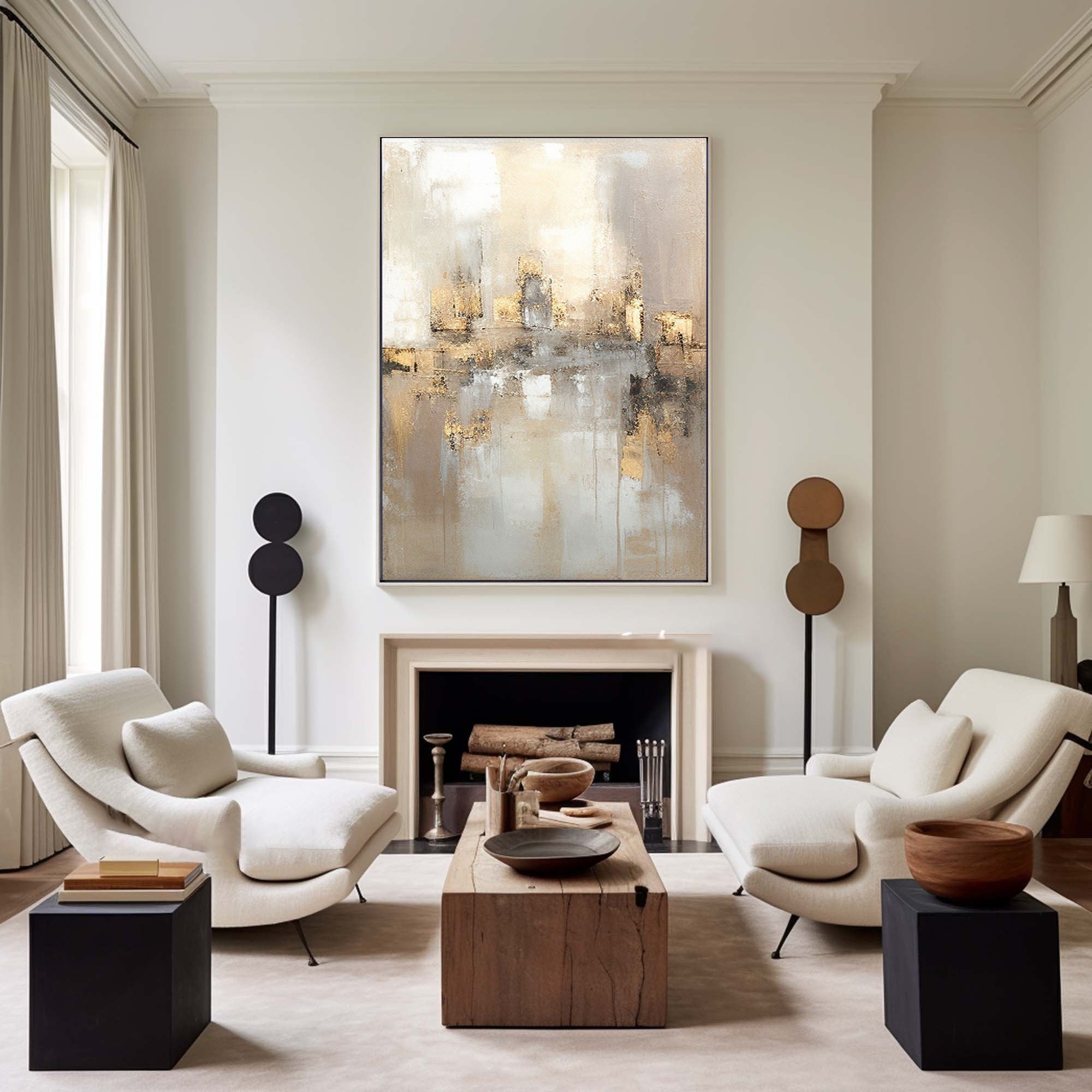 vipgallery Grey Minimalist Painting #CXA 003
