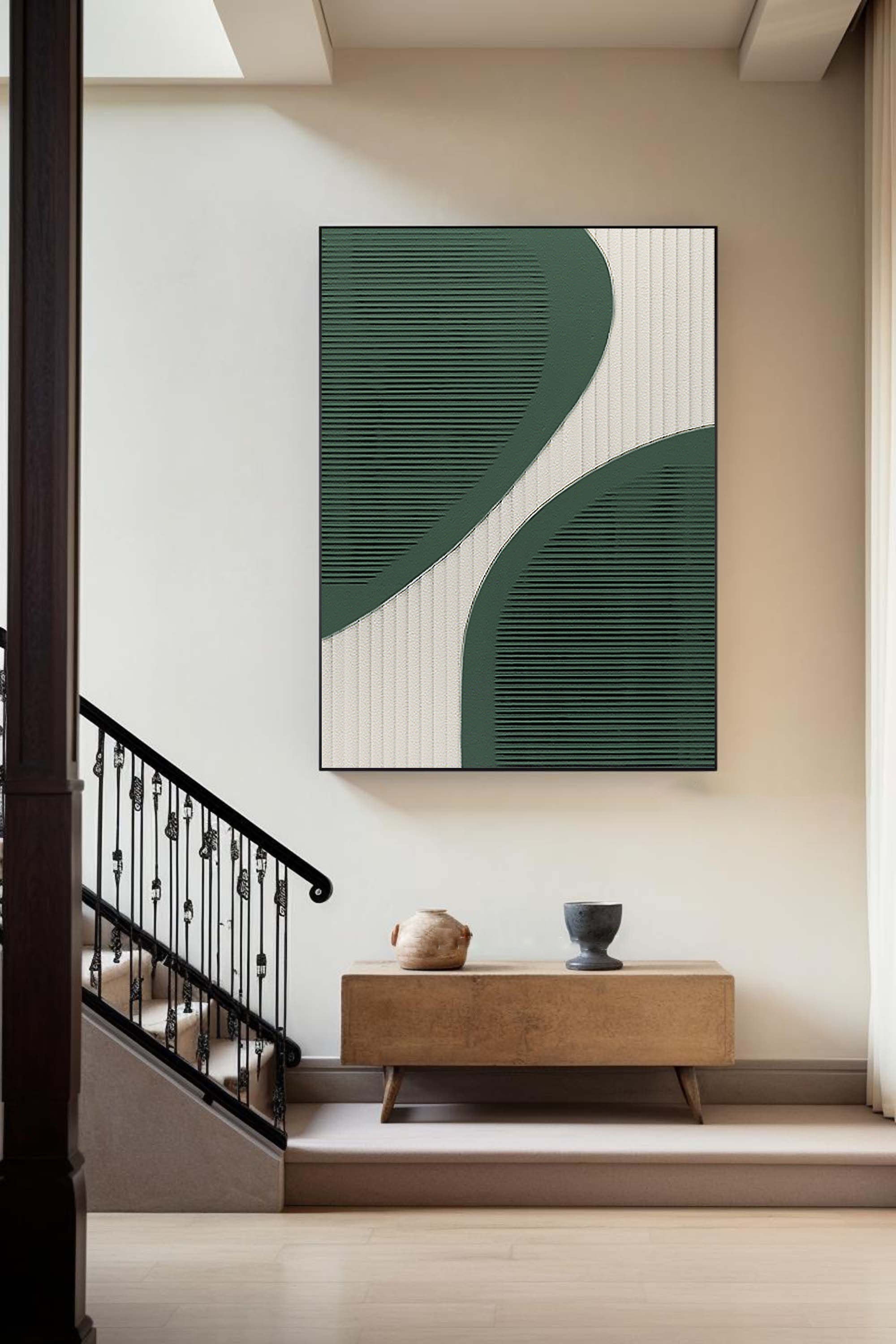 vipgallery Blue & Green Abstract Painting #CXA 008