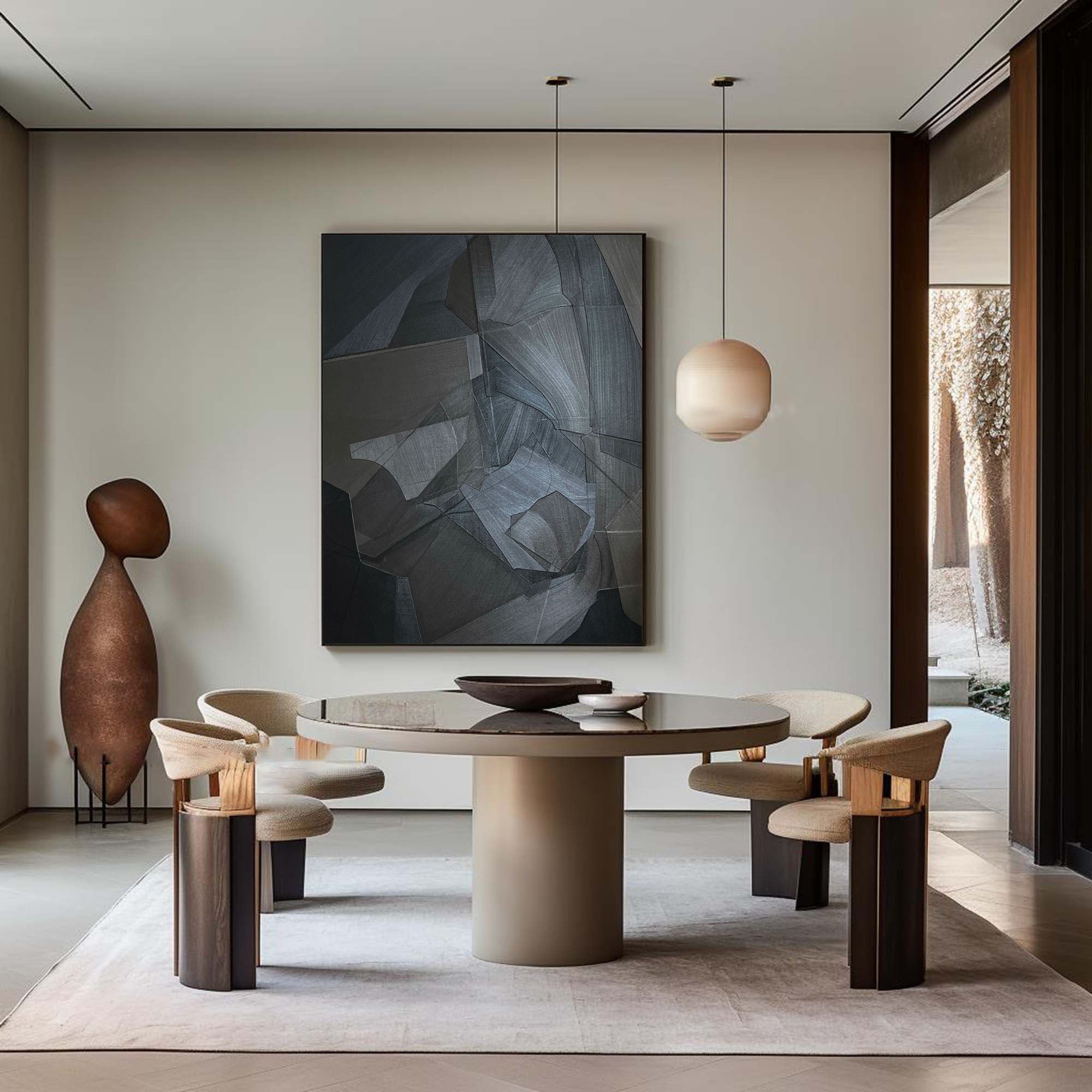 vipgallery Black & White Abstract Painting #CXA 015