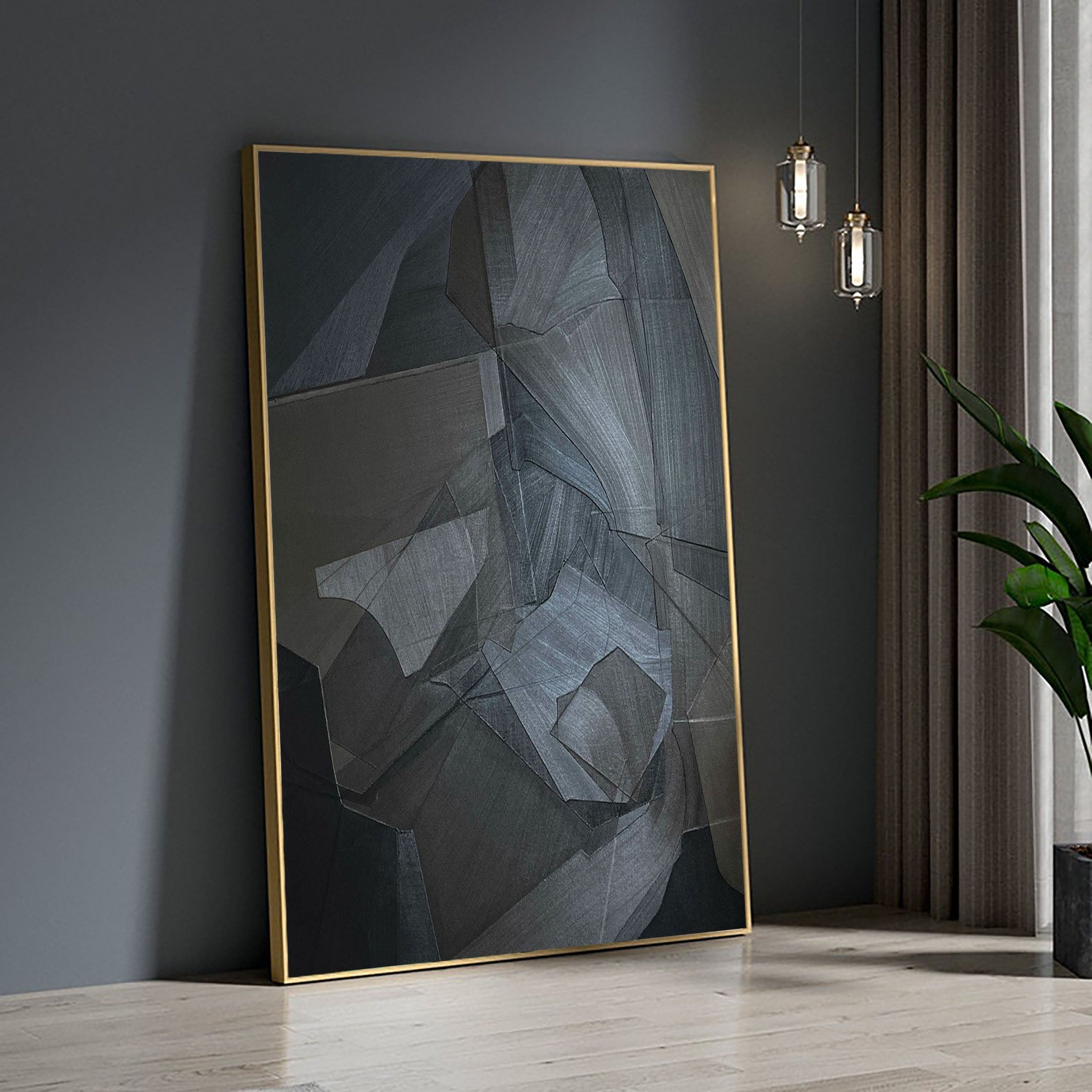 vipgallery Black & White Abstract Painting #CXA 015