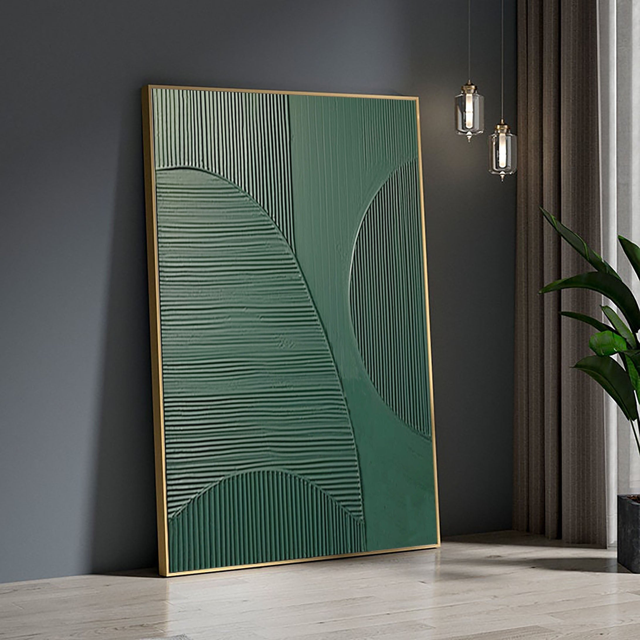 vipgallery Blue & Green Abstract Painting #CXA 009