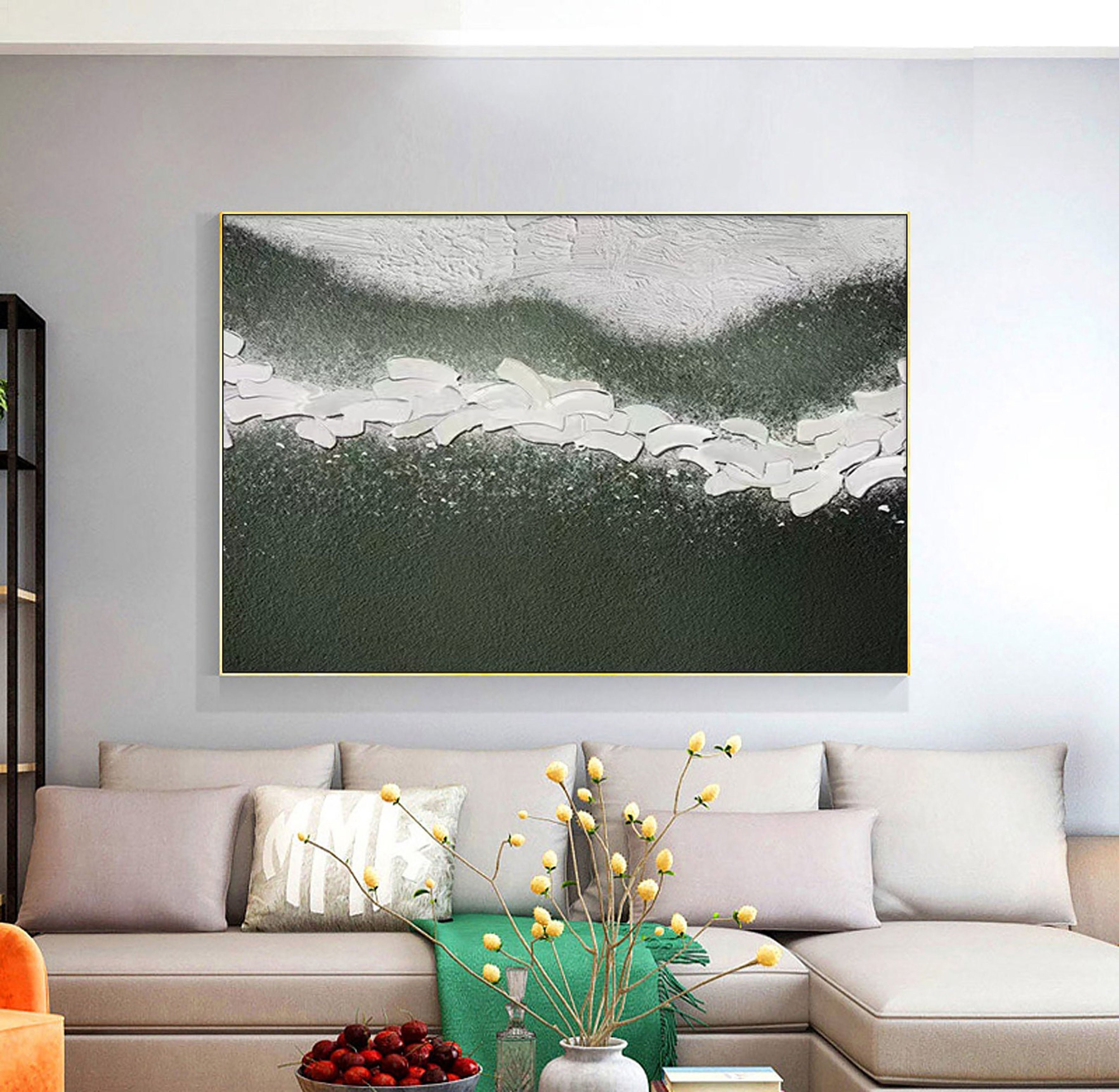 vipgallery Blue & Green Abstract Painting #CXA 011