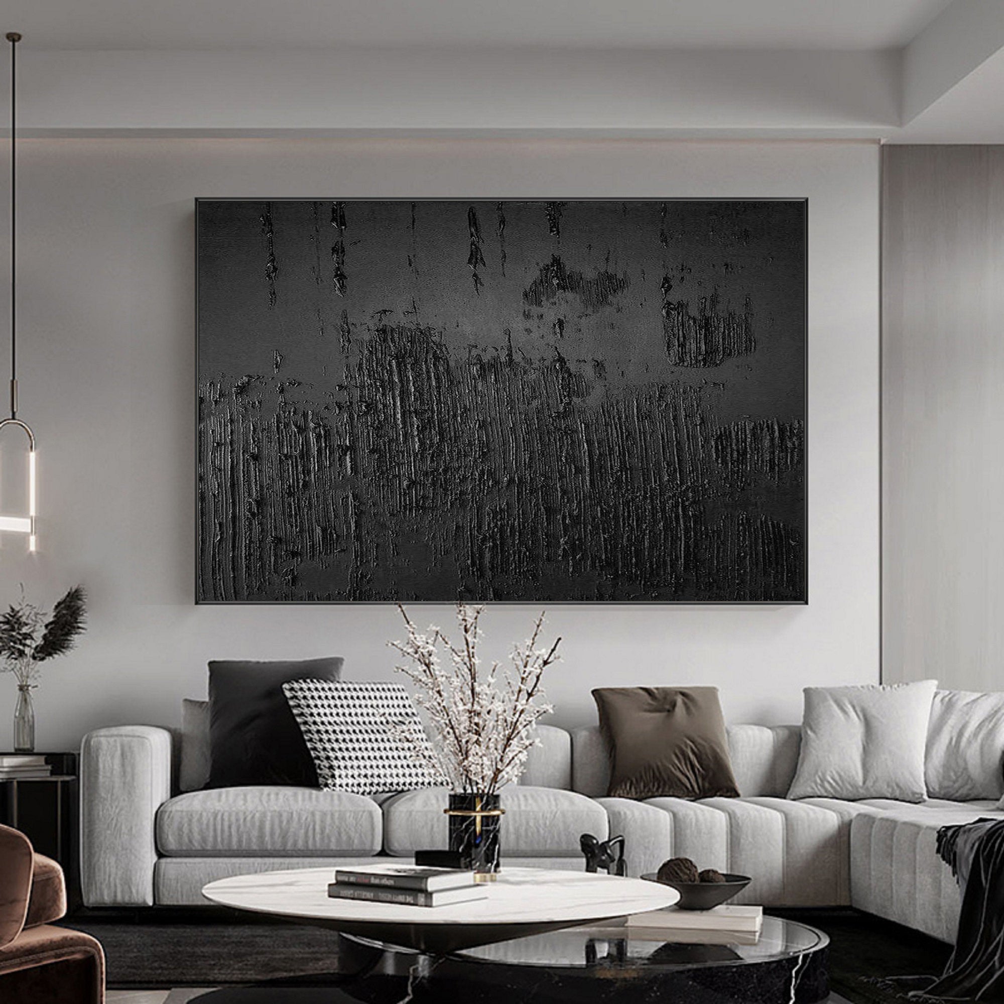 vipgallery Black Minimalist Abstract Painting #AVG 010
