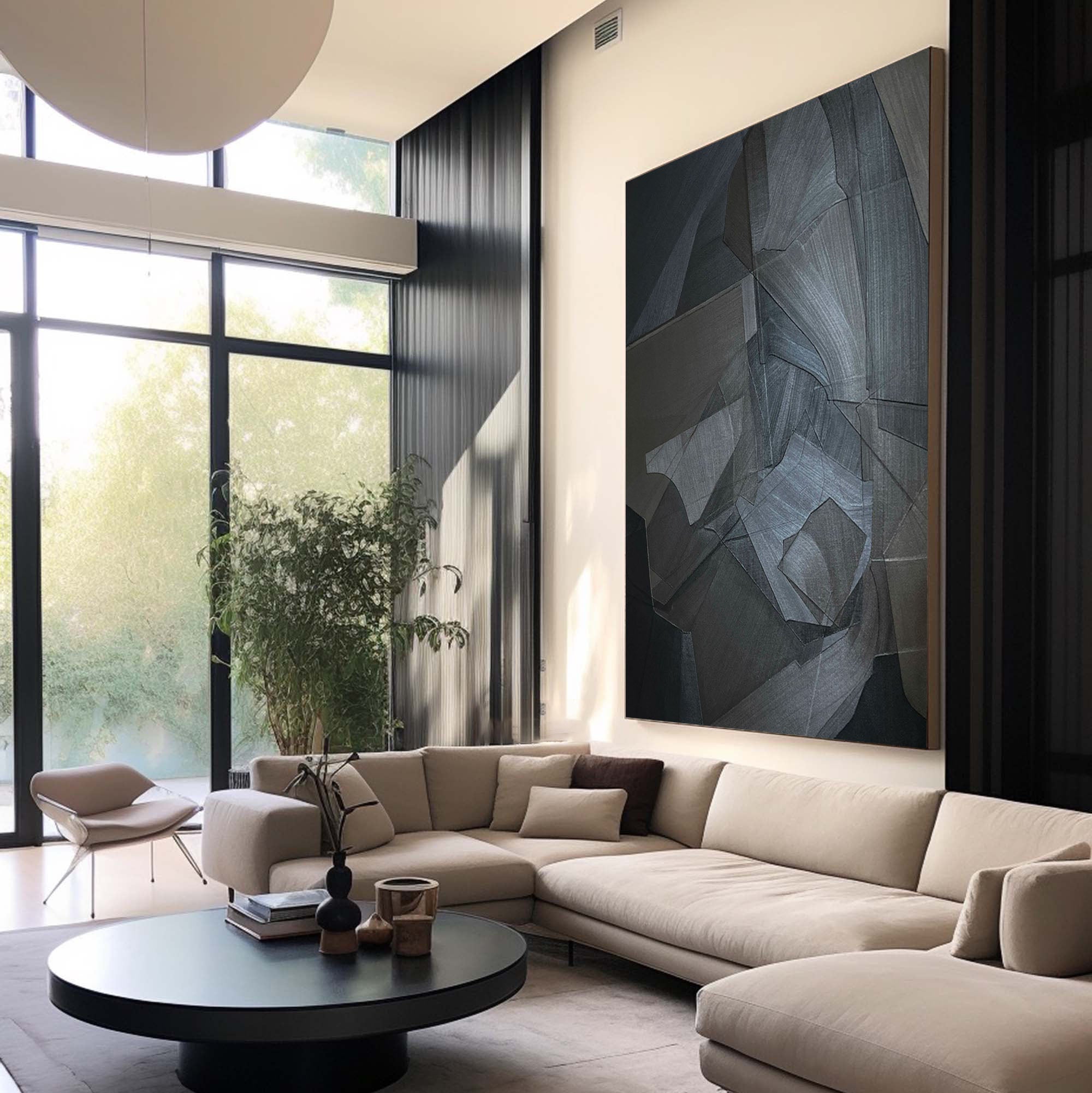 vipgallery Black & White Abstract Painting #CXA 015