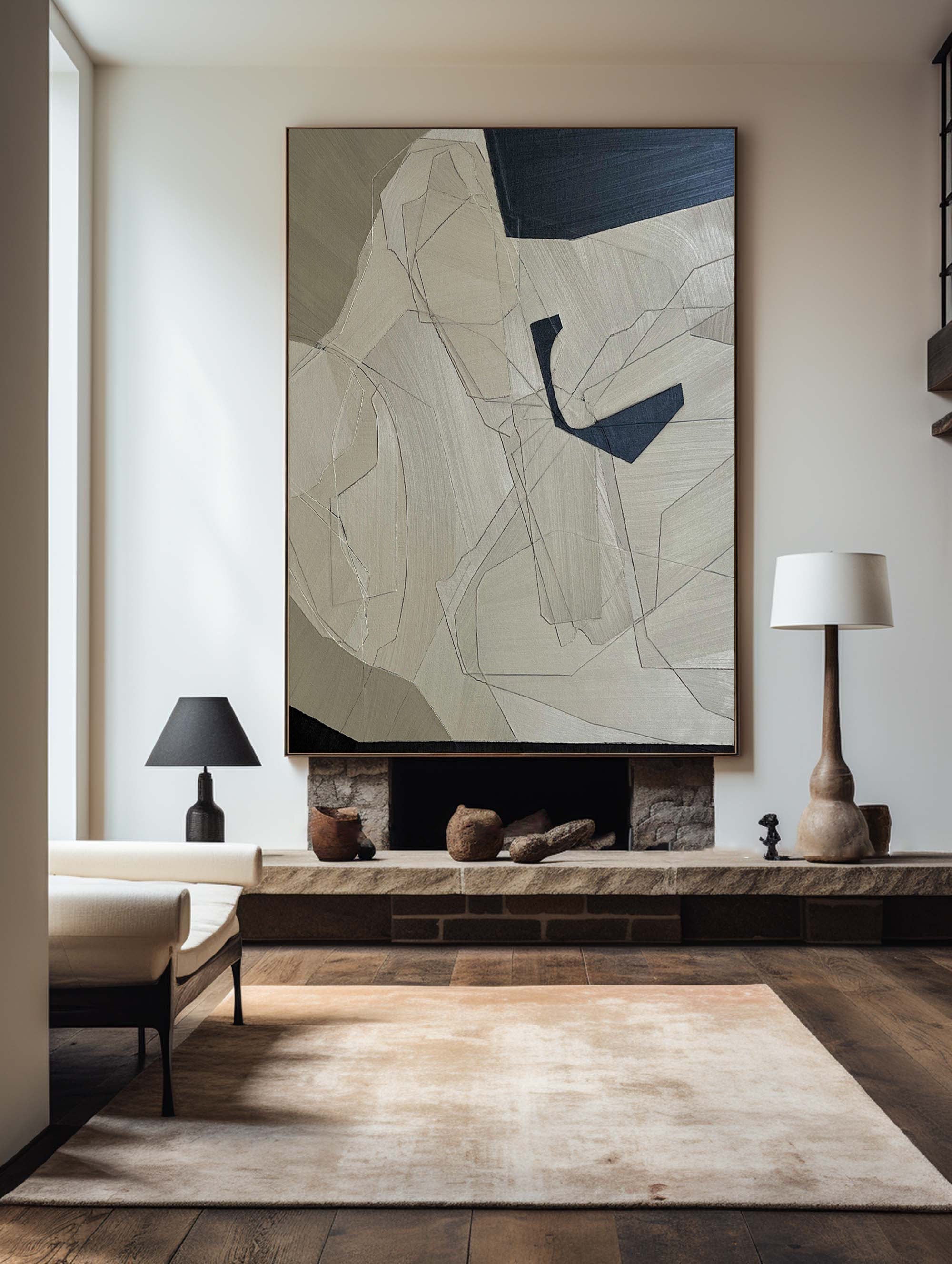 vipgallery Grey Minimalist Painting #CXA 008