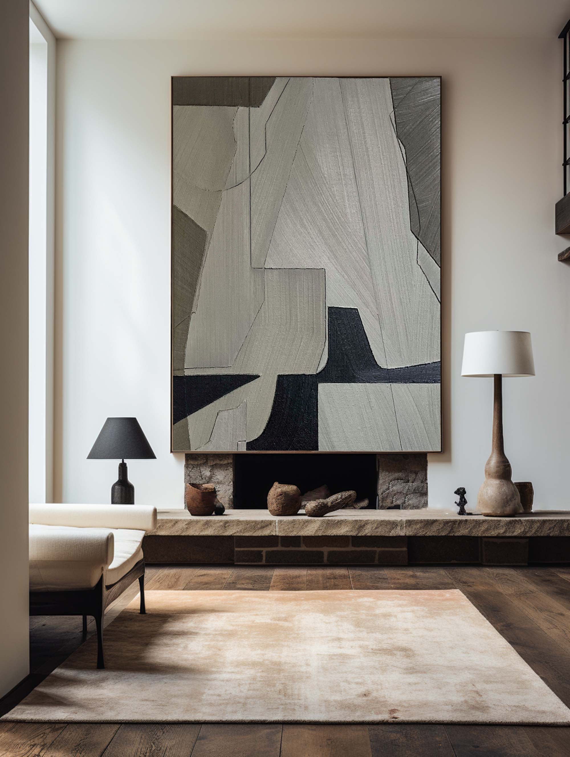vipgallery Grey Minimalist Painting #CXA 010