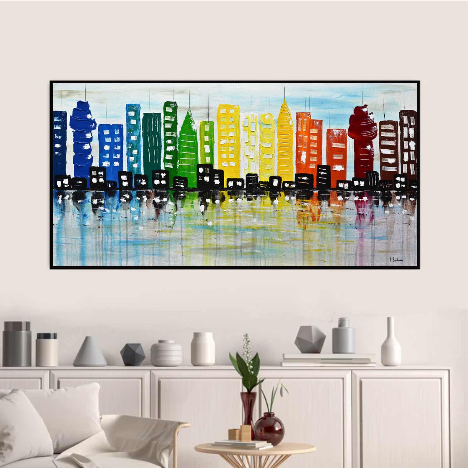 vipgallery Colorful Cityscape Painting Abstract Skyline "Back in Town"
