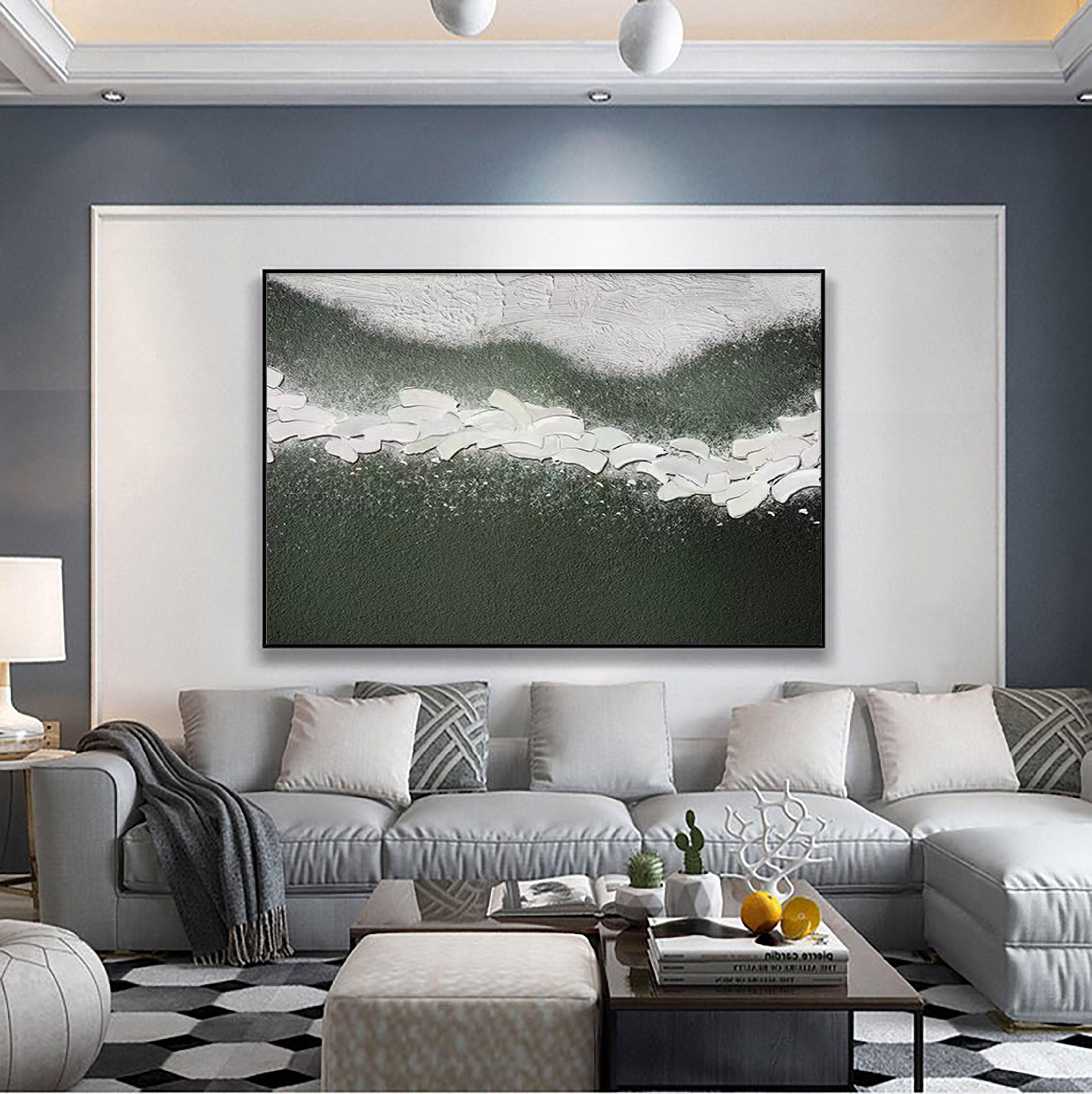 vipgallery Blue & Green Abstract Painting #CXA 011