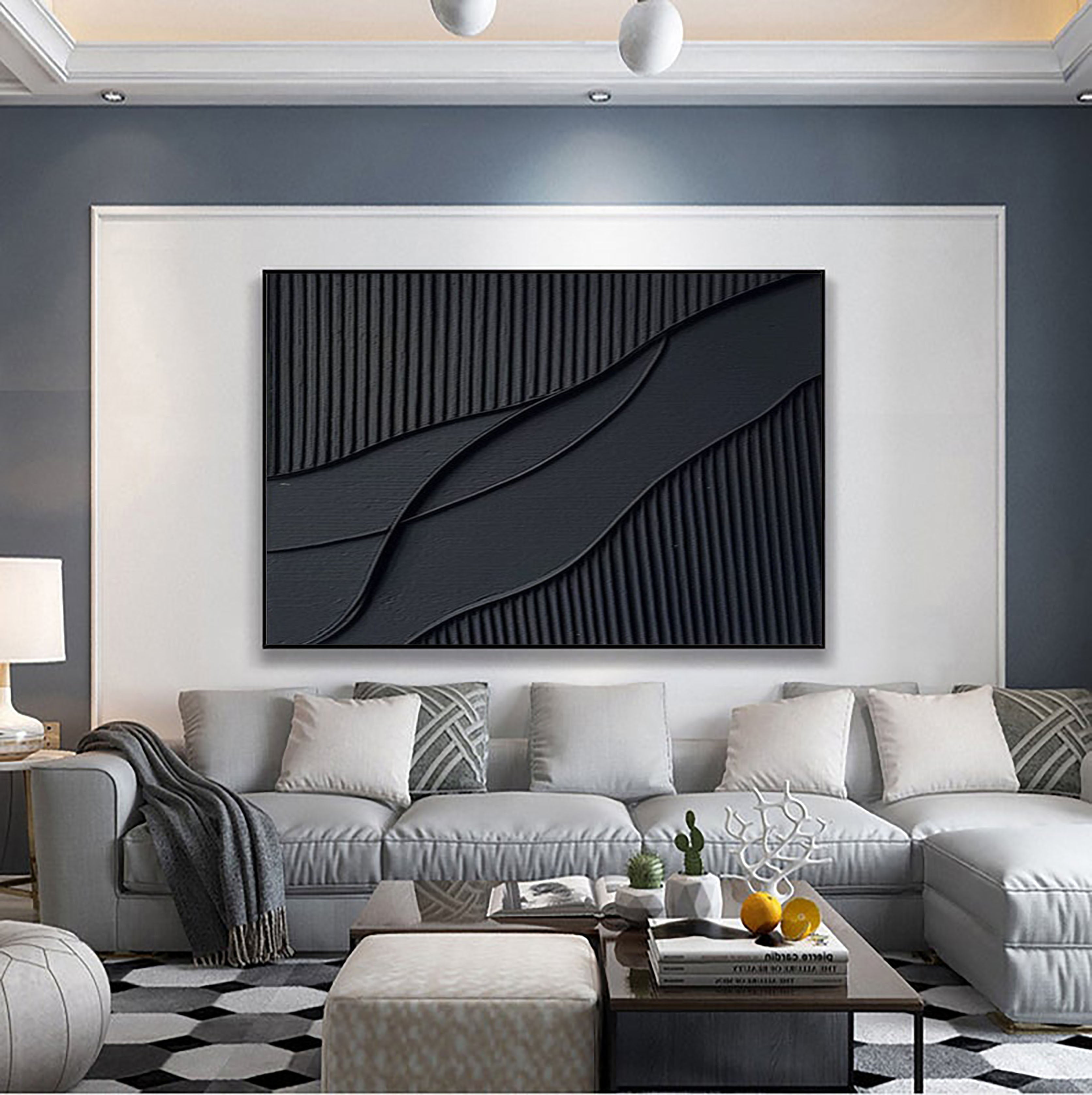 vipgallery Black & White Abstract Painting #CXA 023