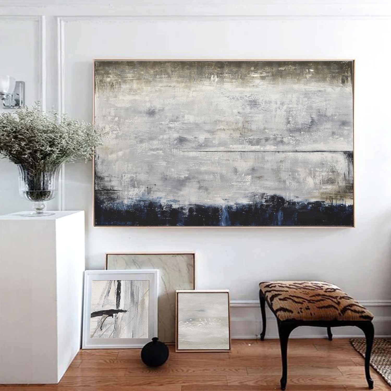 vipgallery Blue Brown Trend Painting Raw Abstract Art "Silent Strength"
