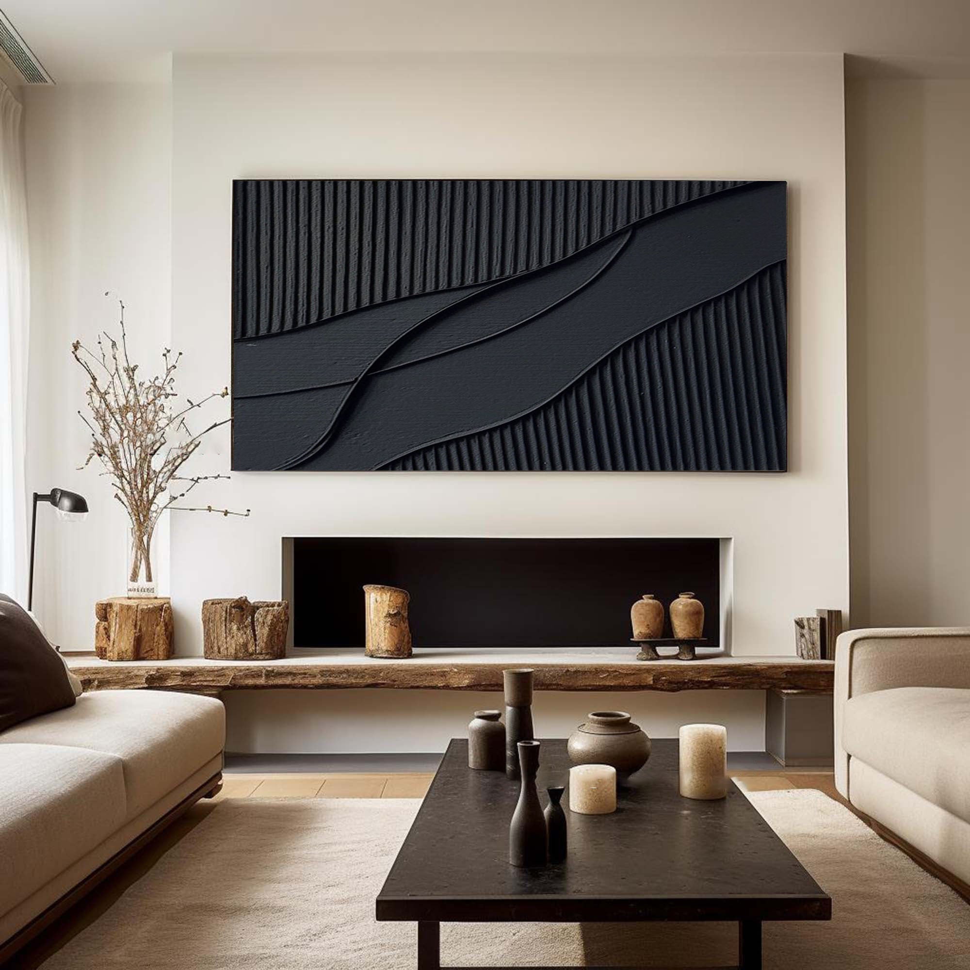 vipgallery Black & White Abstract Painting #CXA 023