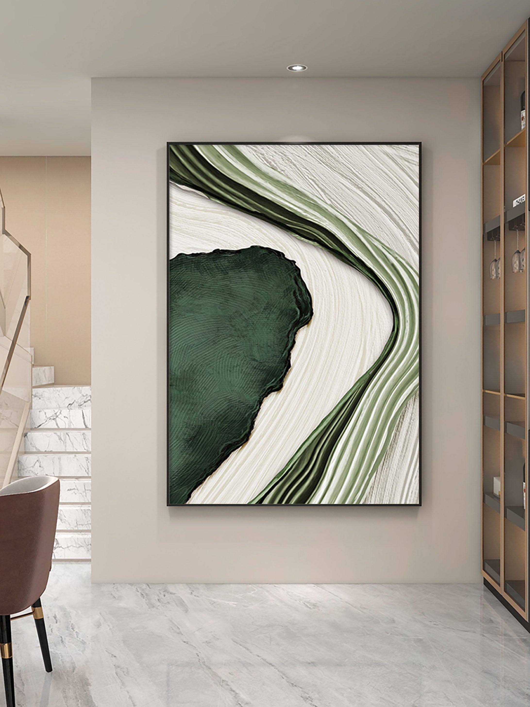 vipgallery Blue & Green Abstract Painting #CXA 014
