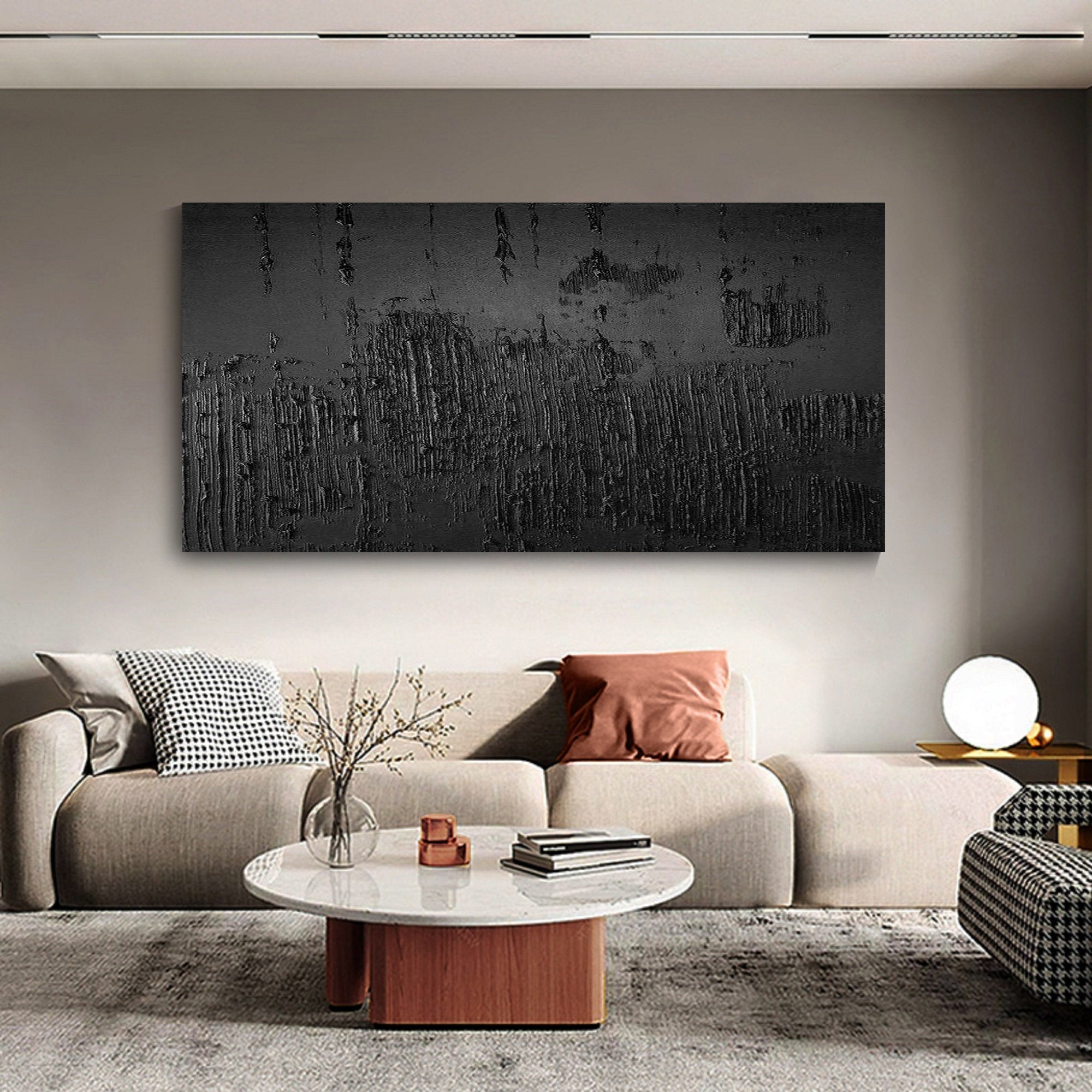 vipgallery Black Minimalist Abstract Painting #AVG 010