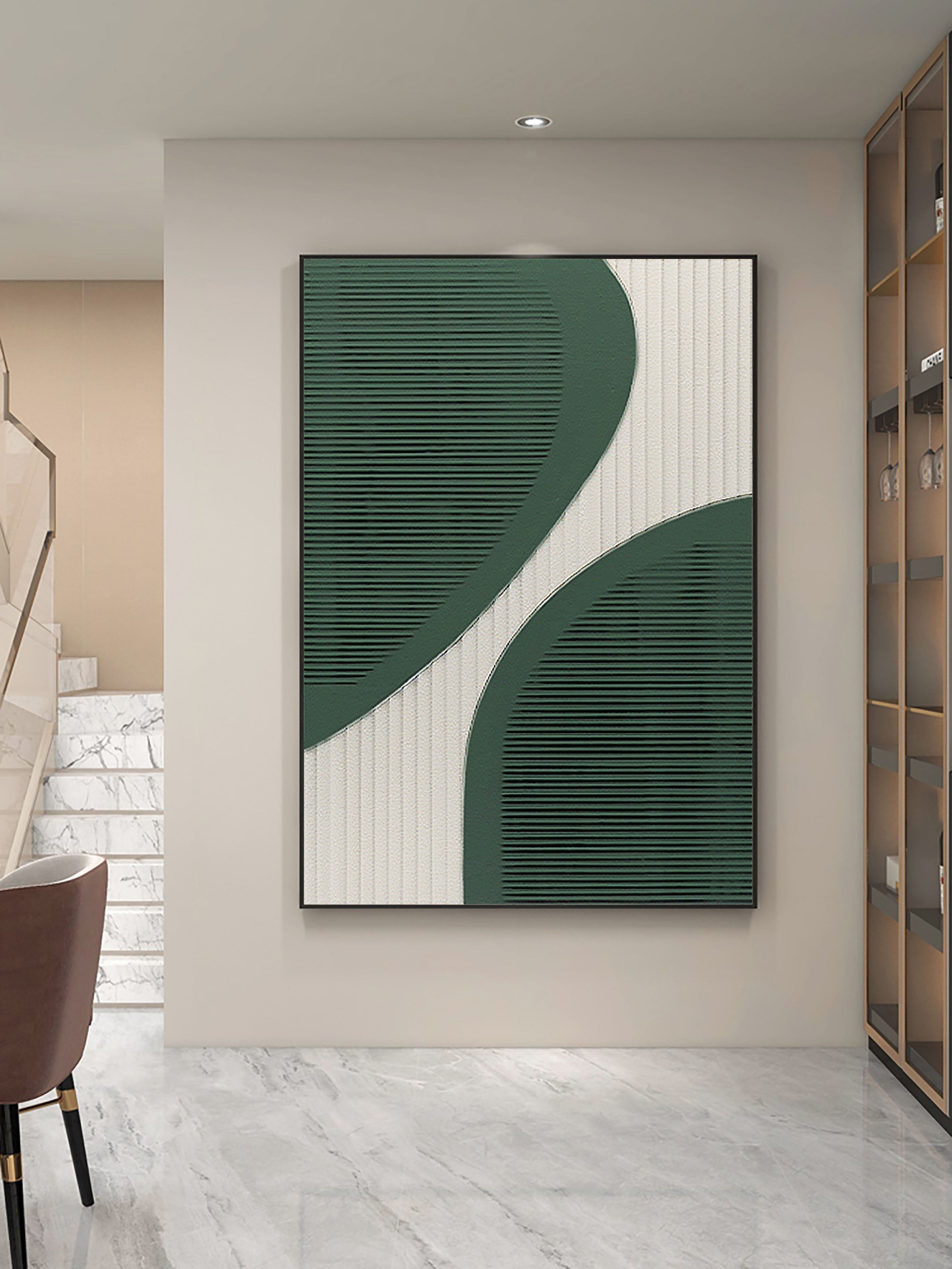vipgallery Blue & Green Abstract Painting #CXA 008