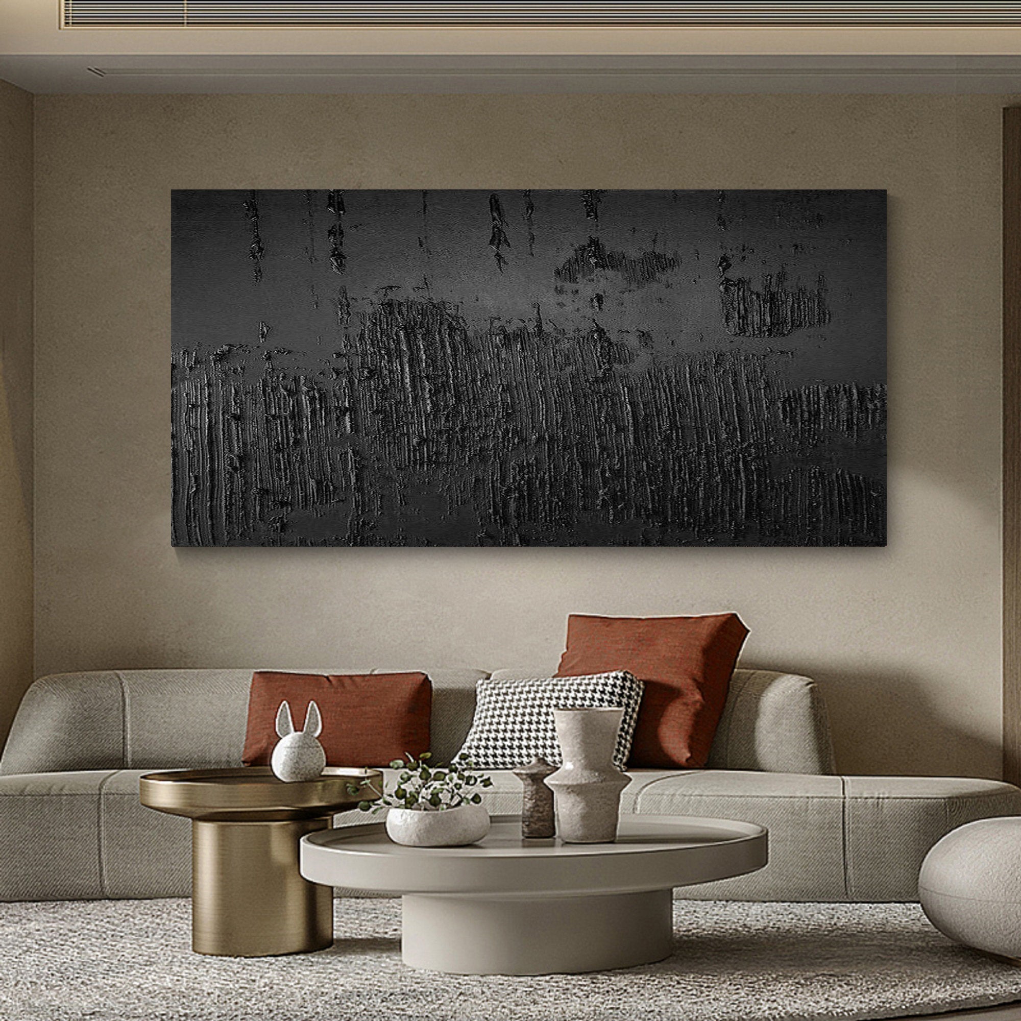 vipgallery Black Minimalist Abstract Painting #AVG 010