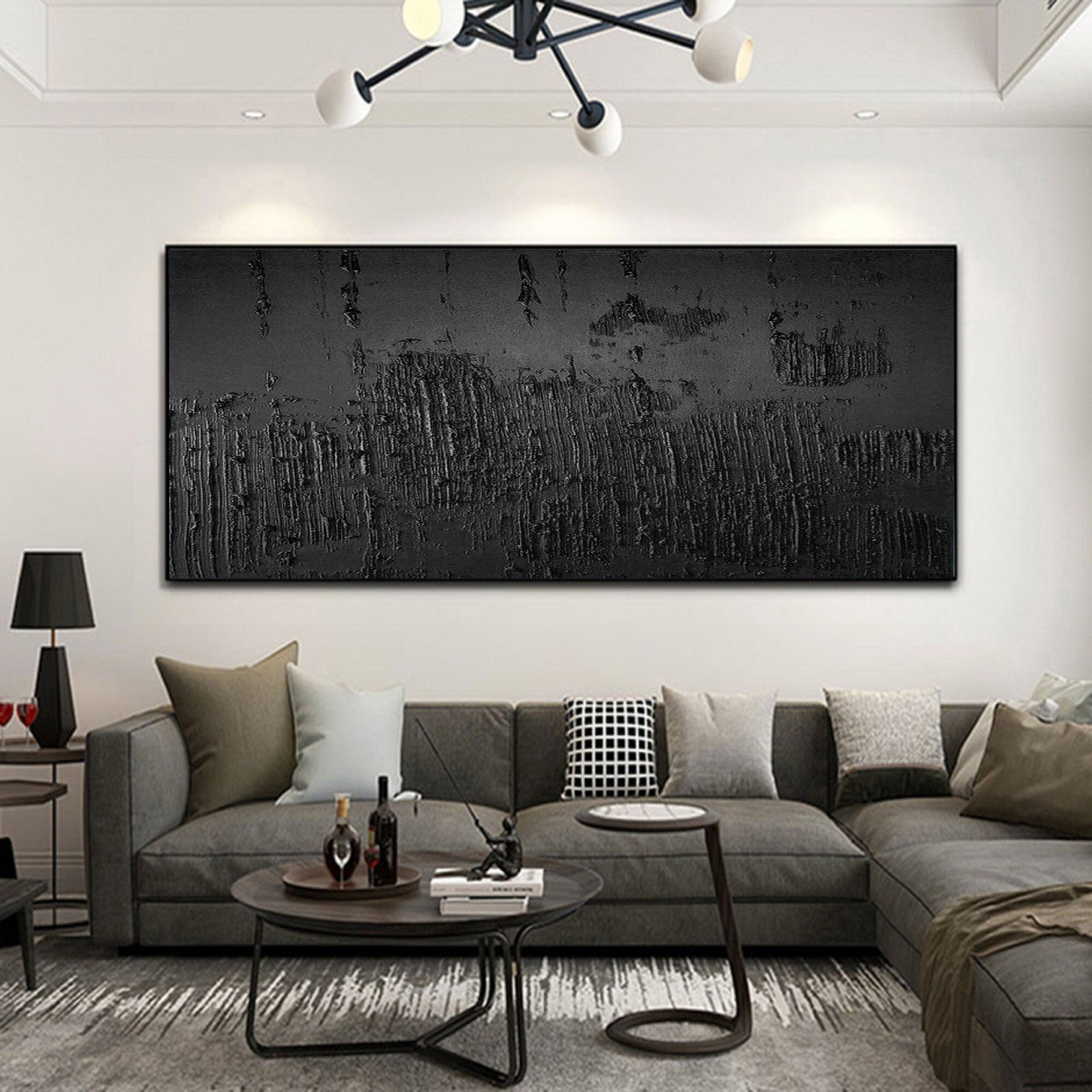 vipgallery Black Minimalist Abstract Painting #AVG 010