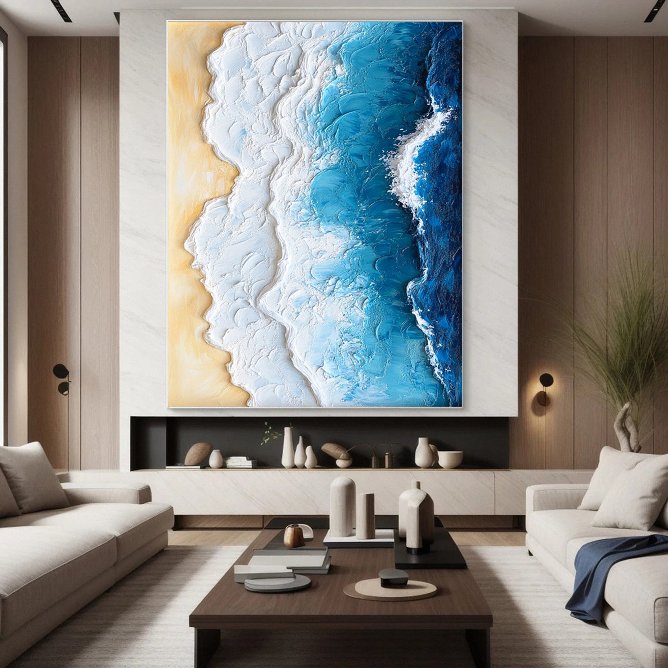 vipgallery Ocean Edge: Textured Coastal Painting