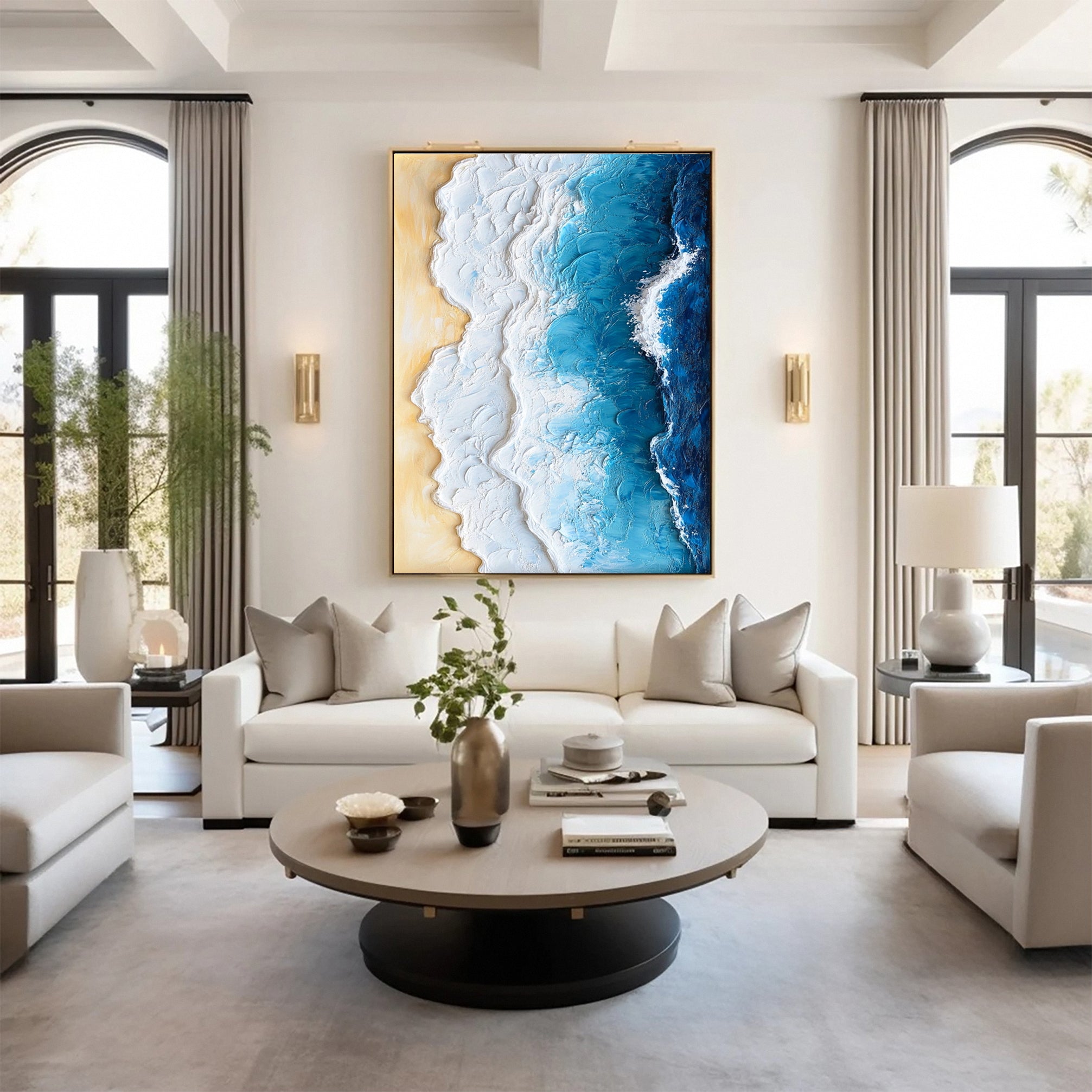 vipgallery Ocean Edge: Textured Coastal Painting