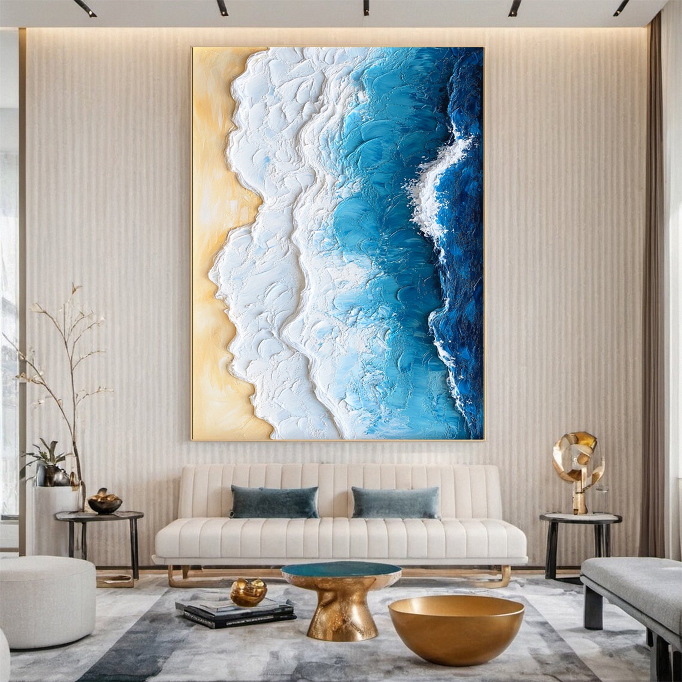 vipgallery Ocean Edge: Textured Coastal Painting