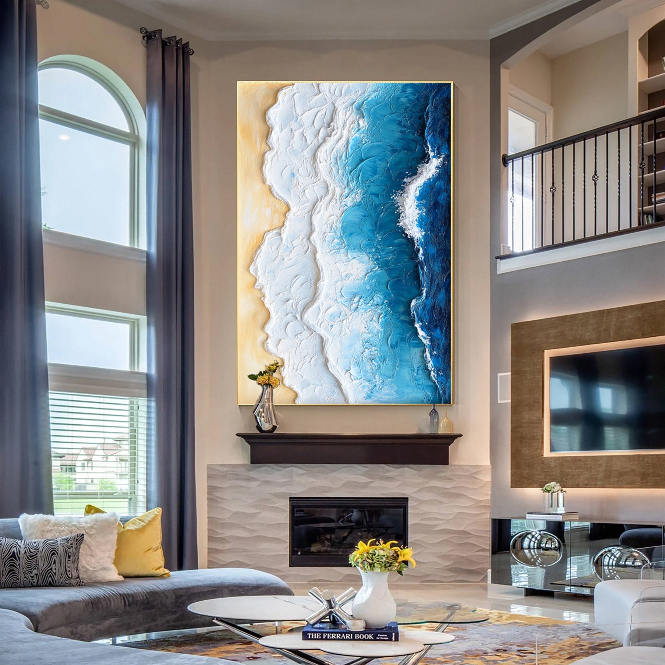 vipgallery Ocean Edge: Textured Coastal Painting