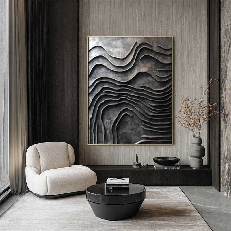 vipgallery Layered Metallic Wave Artwork-240978