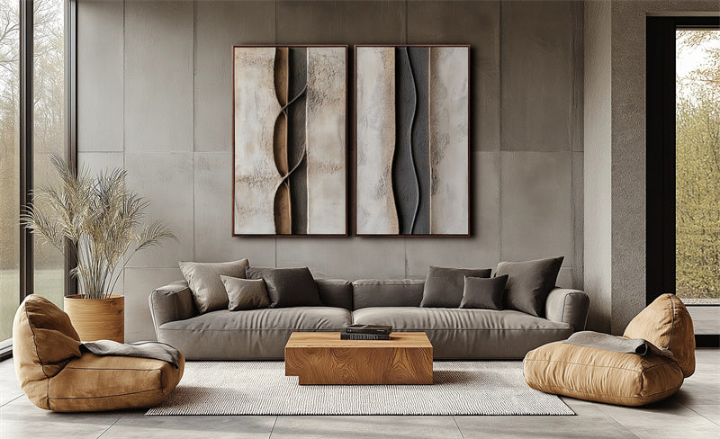 vipgallery Textured Waves in Earthy Neutrals-wp241148