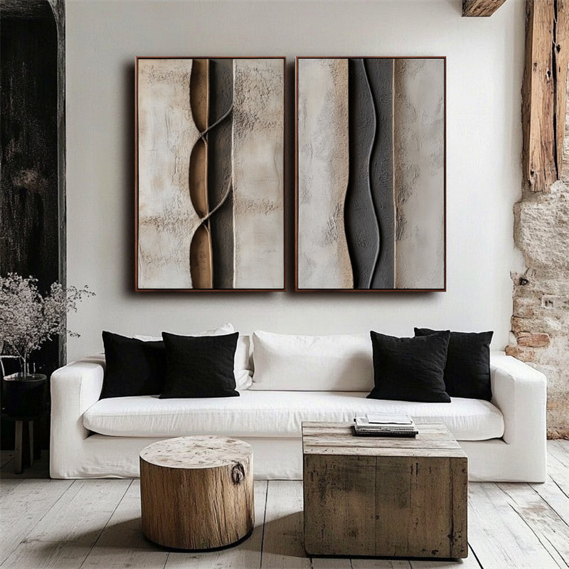 vipgallery Textured Waves in Earthy Neutrals-wp241148