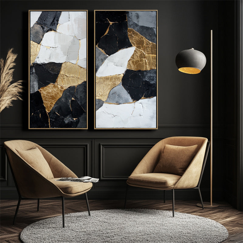 vipgallery Abstract Gold Black Wall Art-wp241338