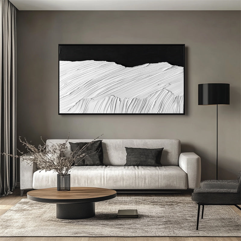 vipgallery Black & White Horizontal Wave Art-wp241388