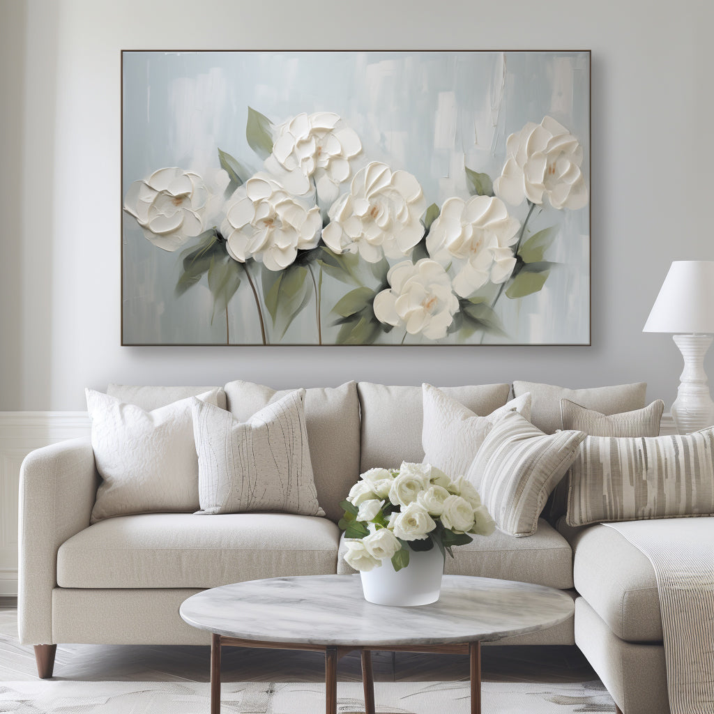 vipgallery White Bloom Textured Floral Art-wp242838