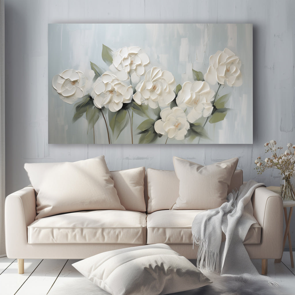 vipgallery White Bloom Textured Floral Art-wp242838