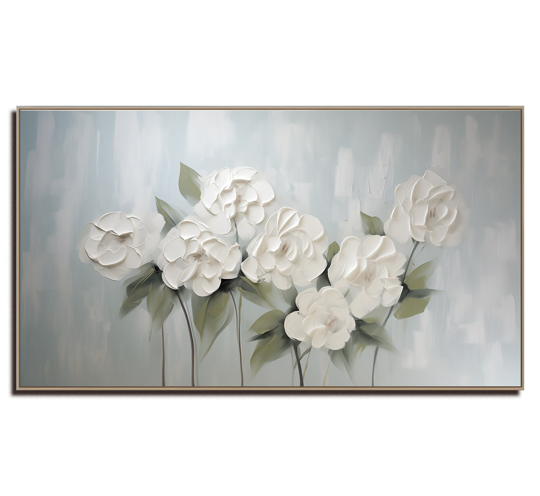 vipgallery White Bloom Textured Floral Art-wp242838