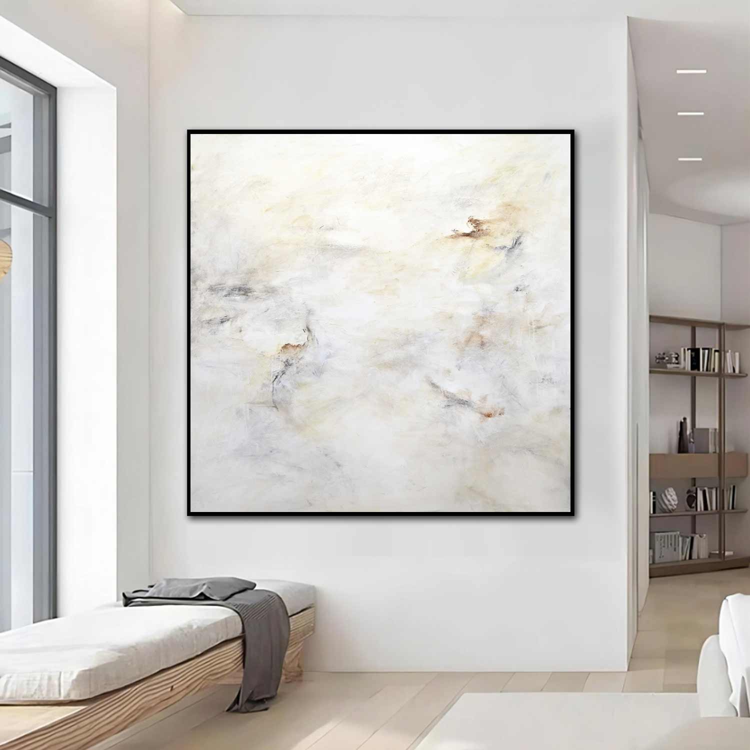 vipgallery Uncluttered Minimal Neutrals Abstract Painting Beige "Come Around"
