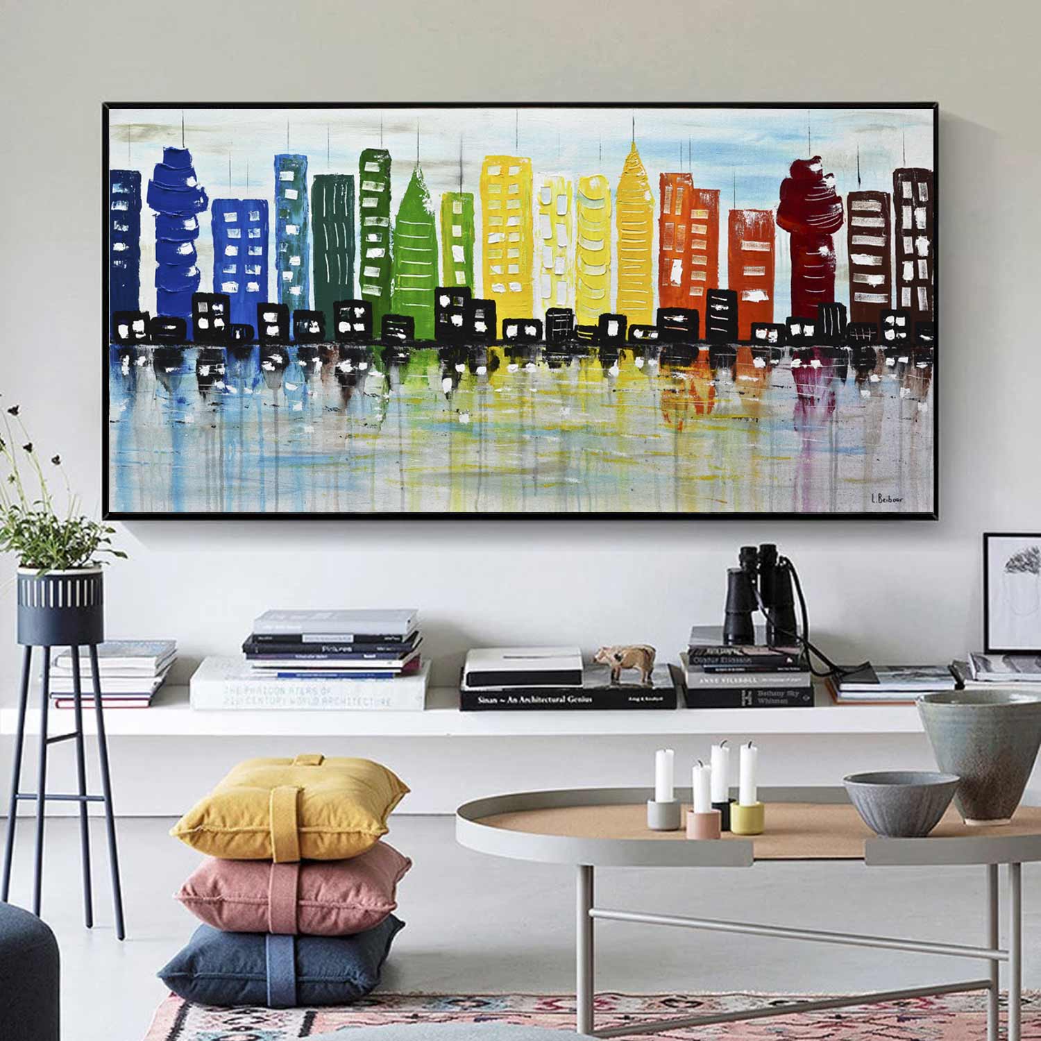 vipgallery Colorful Cityscape Painting Abstract Skyline "Back in Town"