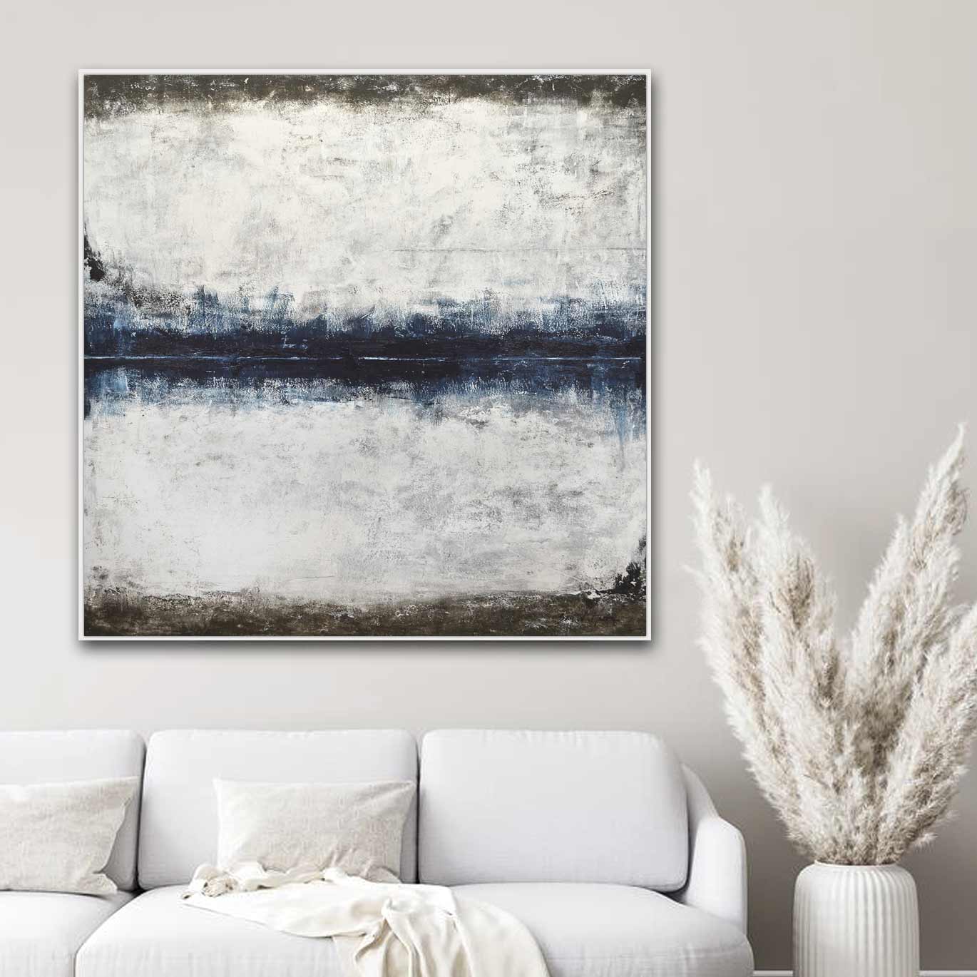 vipgallery Blue Brown Square Artwork Large Abstract Art "Centered"
