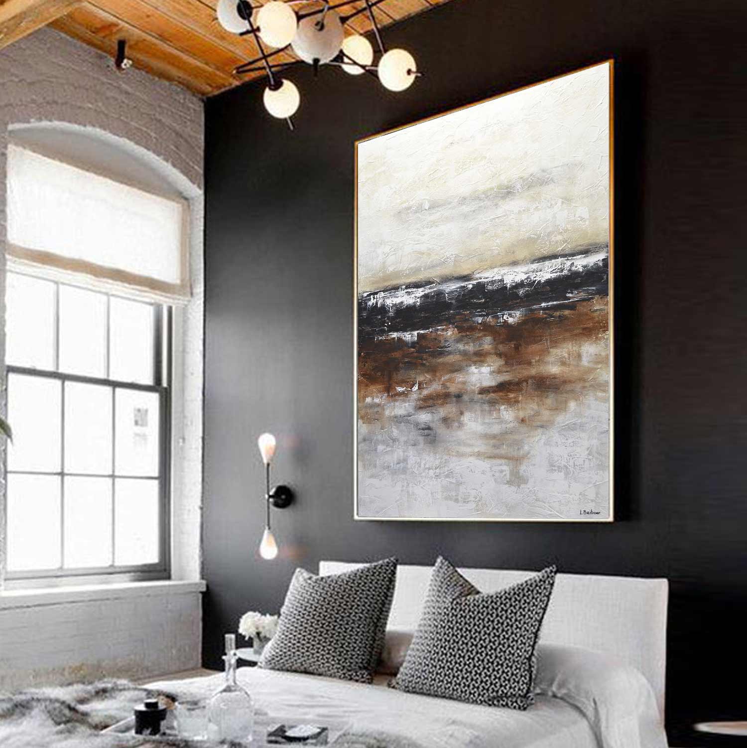 vipgallery Textured Vertical Painting Handmade "Inner Calm"