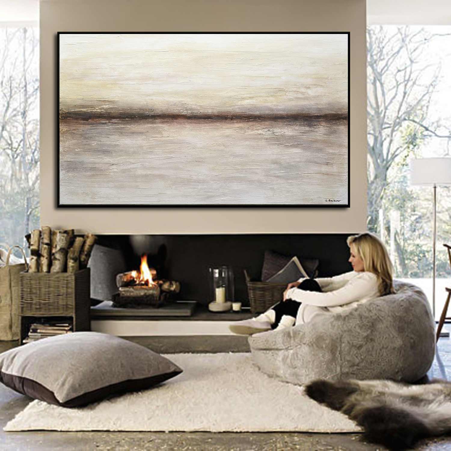 vipgallery Original Textured Large Landscape Oil "Driven"