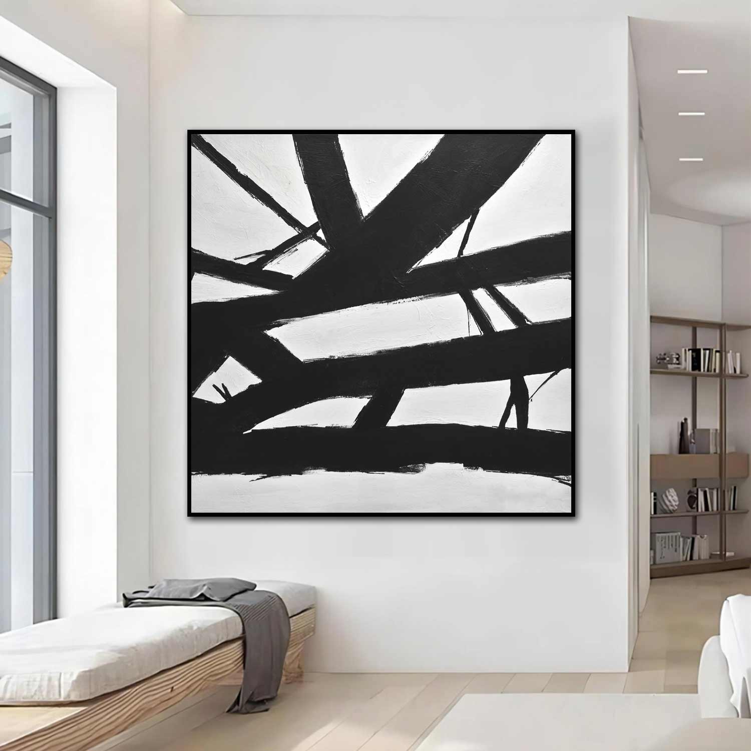 vipgallery Black White Abstract Kline Art "Crossing The Line"