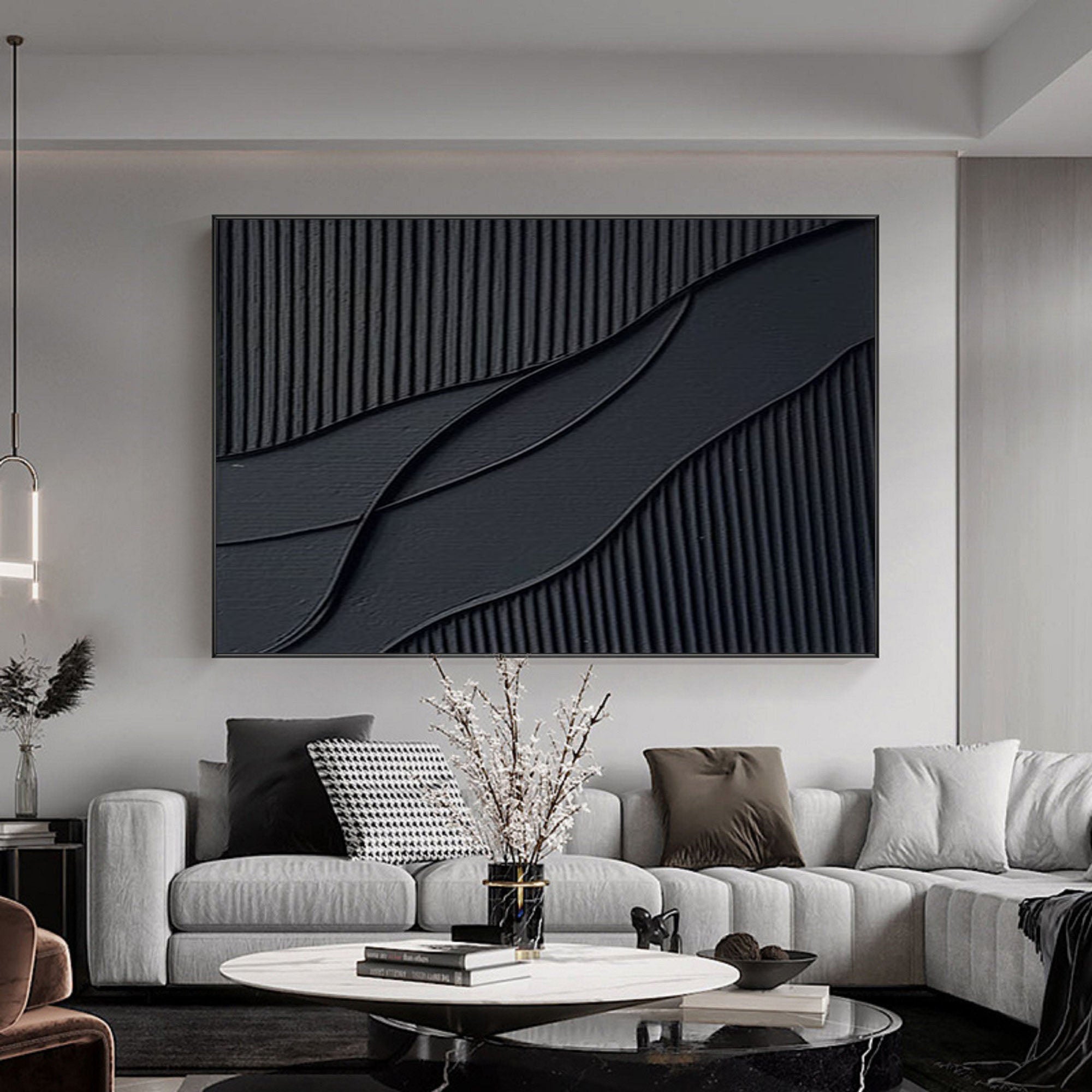 vipgallery Black & White Abstract Painting #CXA 023