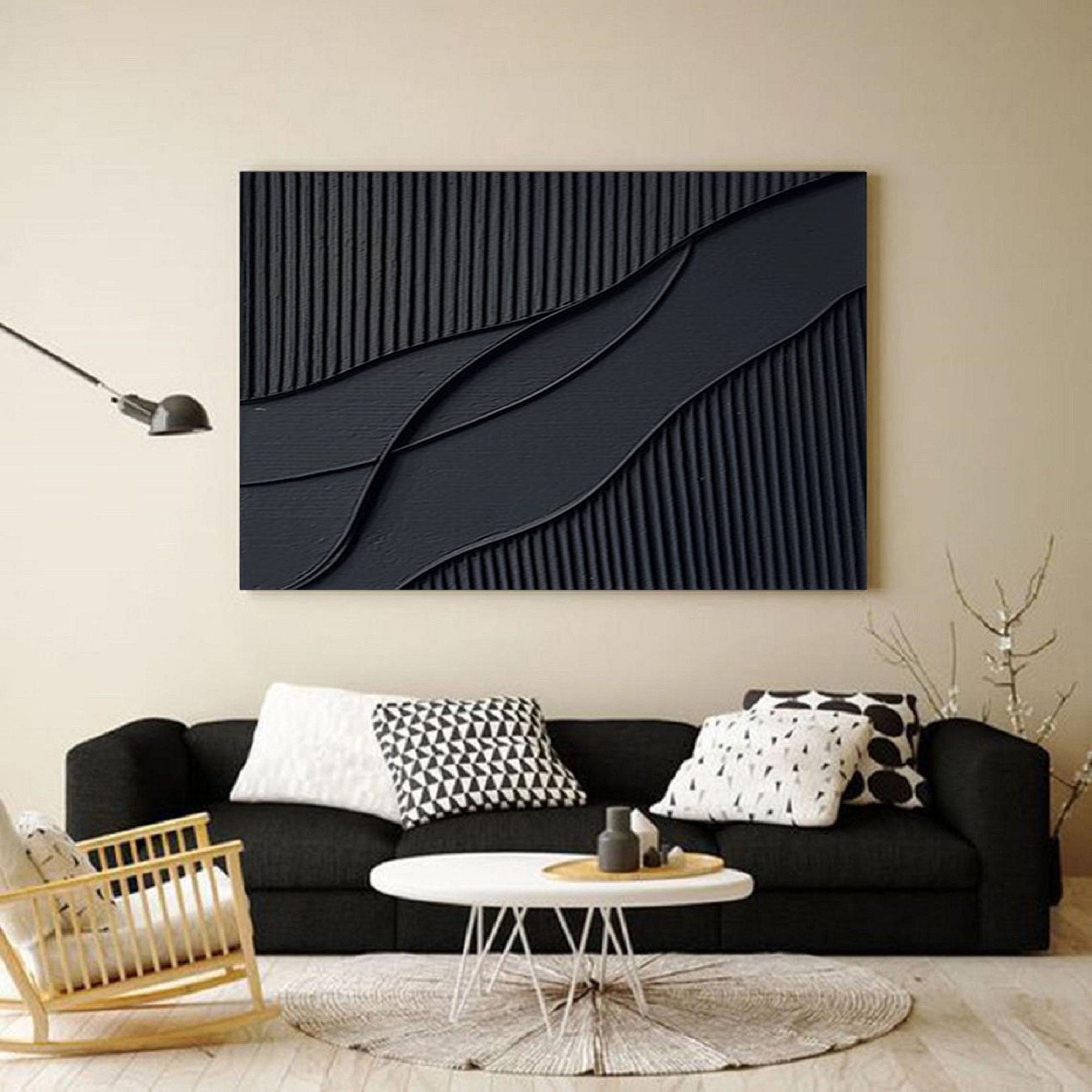 vipgallery Black & White Abstract Painting #CXA 023