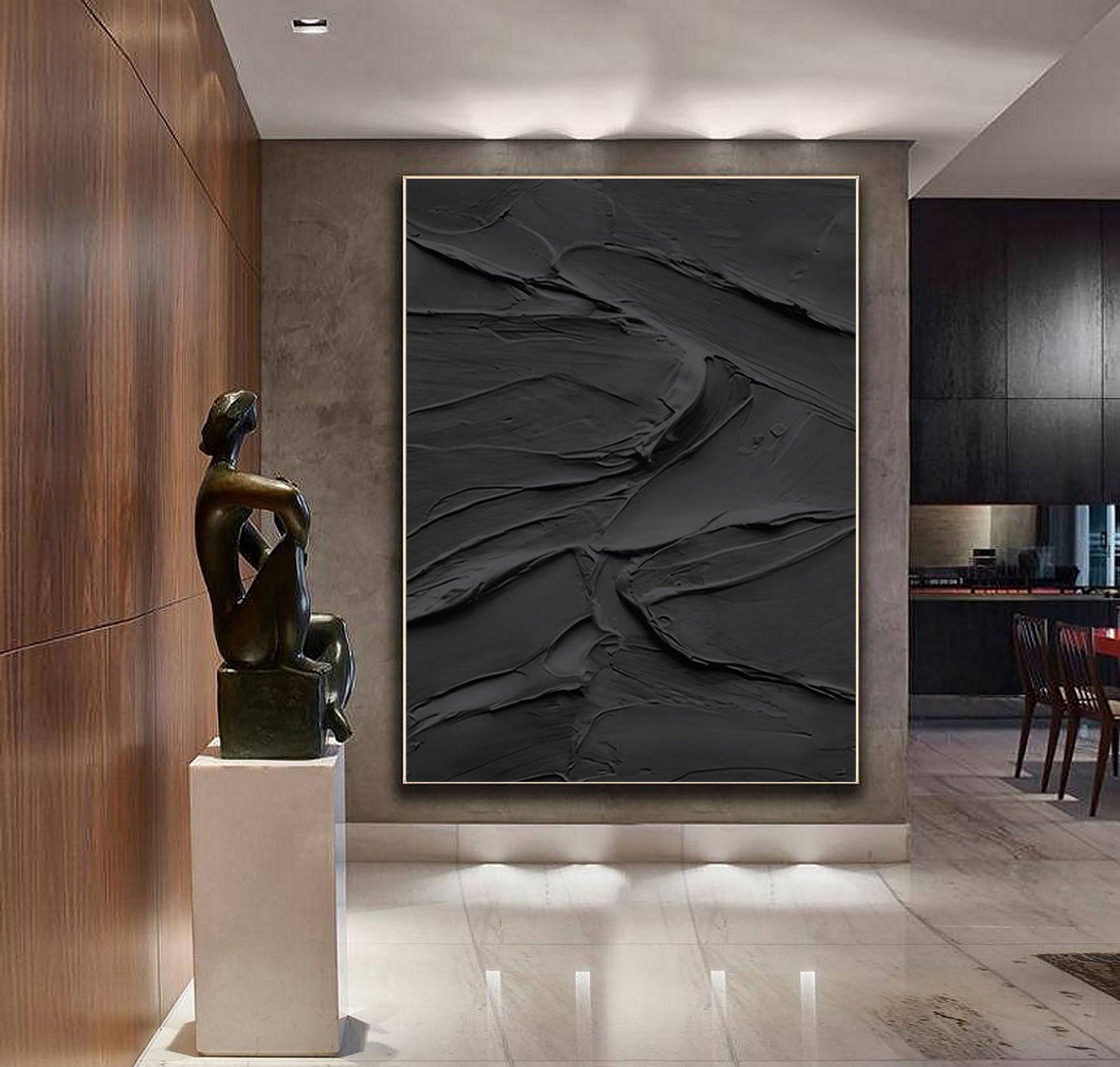 vipgallery Black & White Abstract Painting #CXA 024