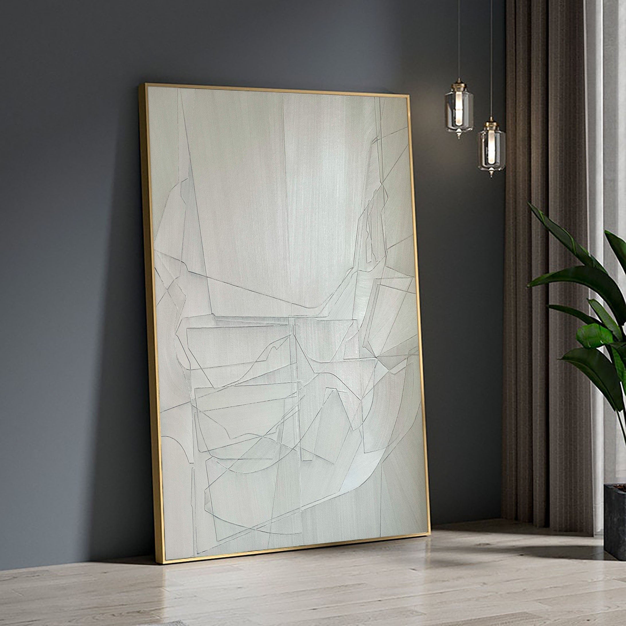 vipgallery Grey Minimalist Painting #CXA 007