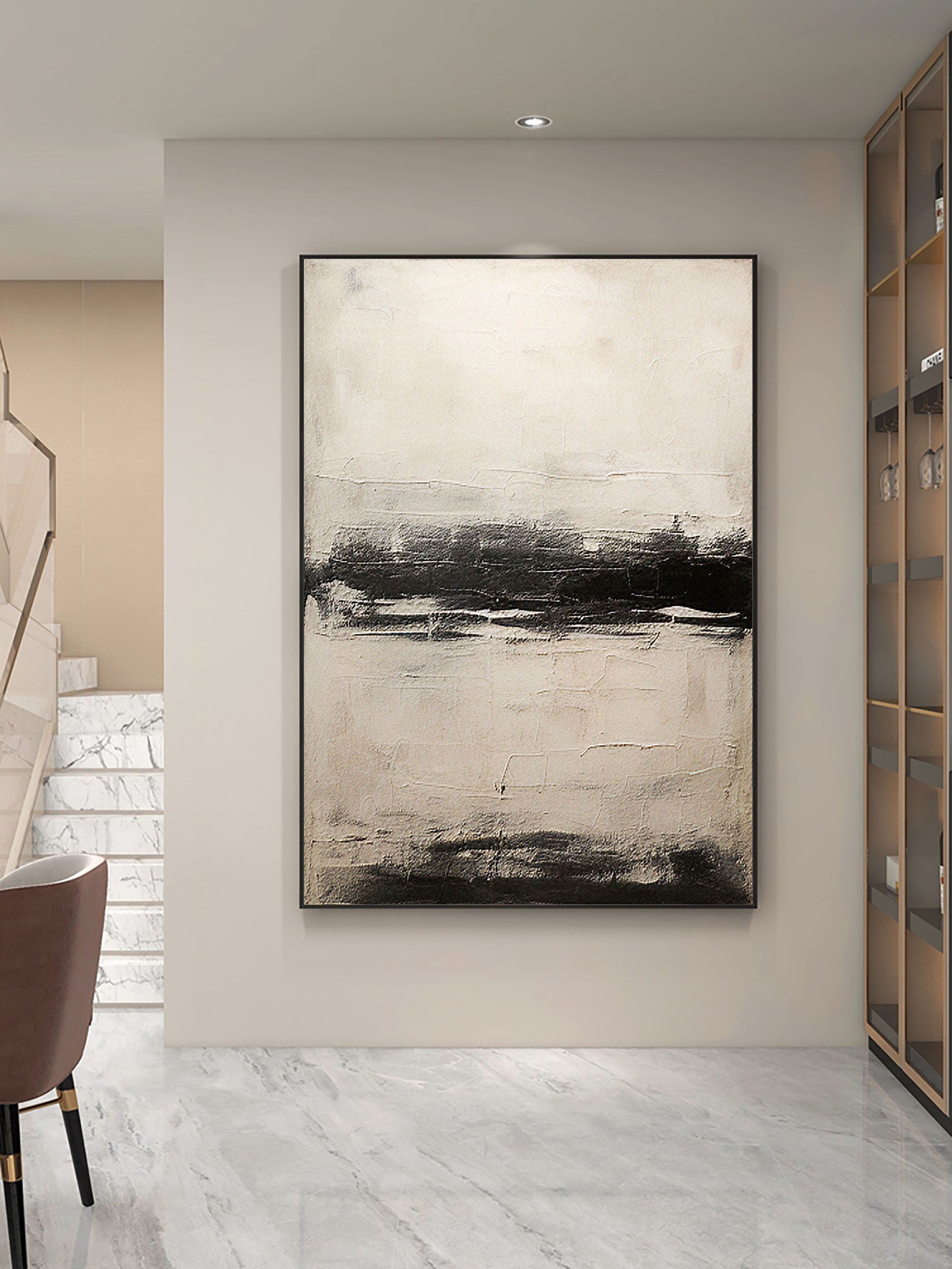 vipgallery Black & White Abstract Painting #CXA 014