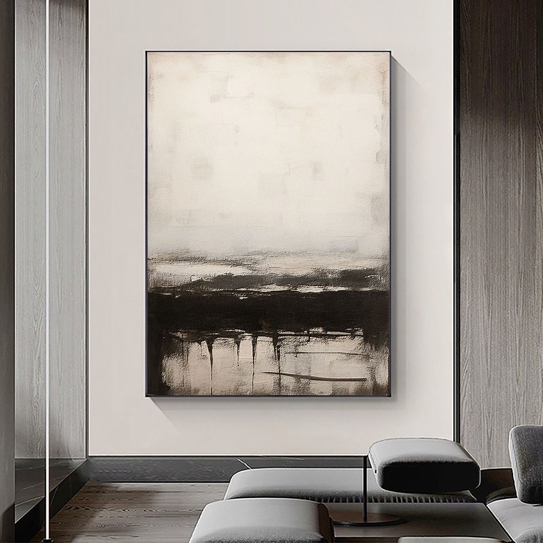 vipgallery Black & White Abstract Painting #CXA 018