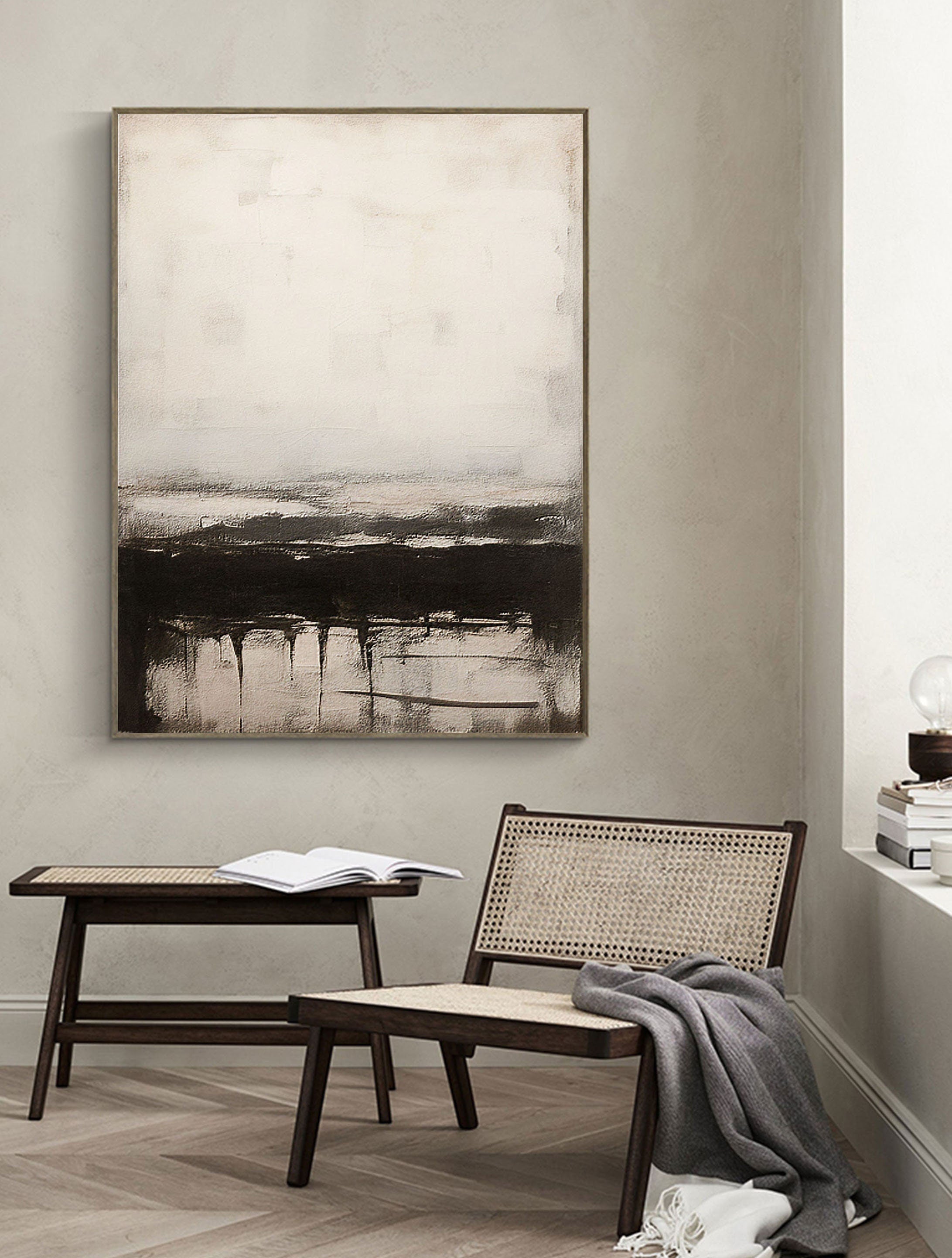 vipgallery Black & White Abstract Painting #CXA 018