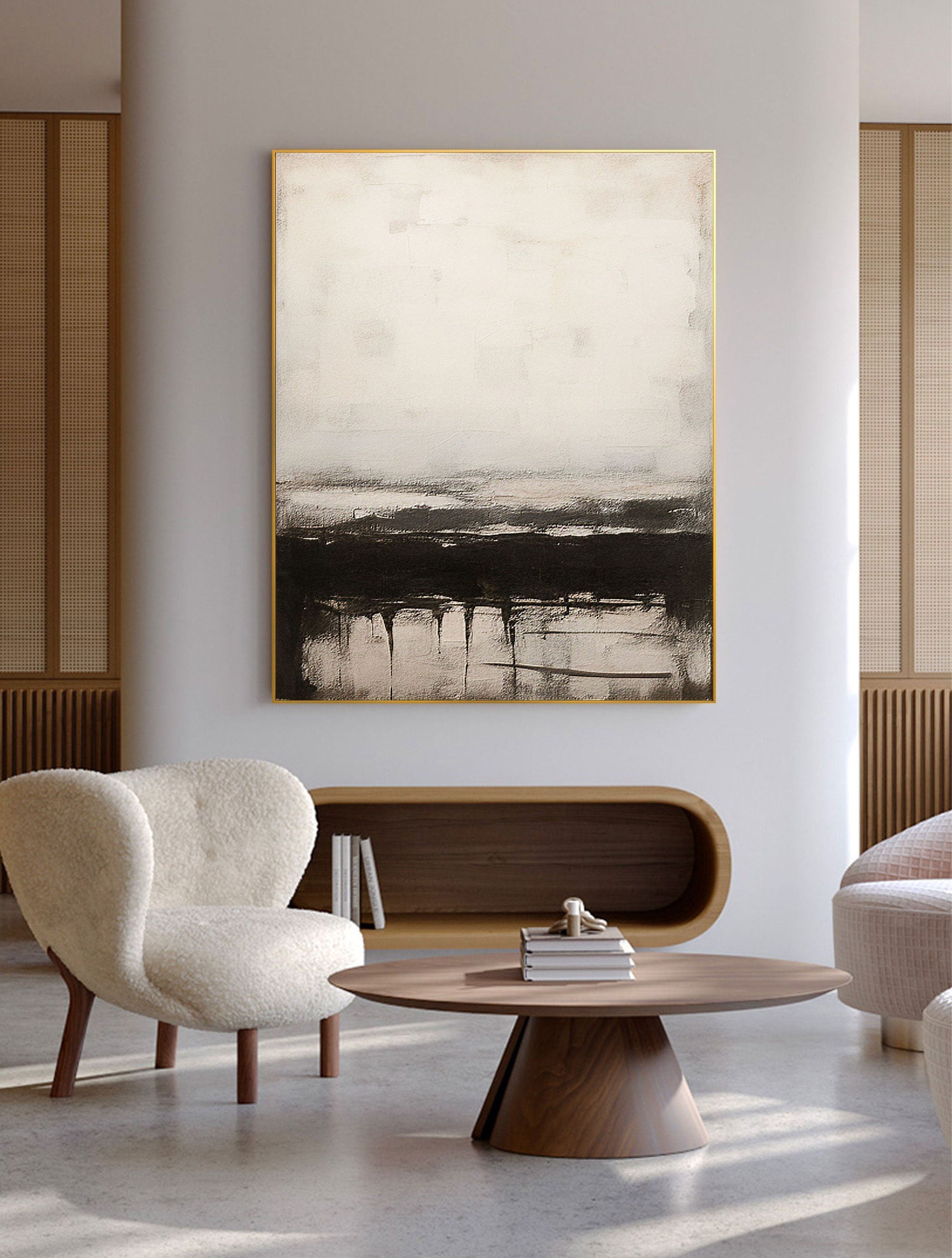 vipgallery Black & White Abstract Painting #CXA 018