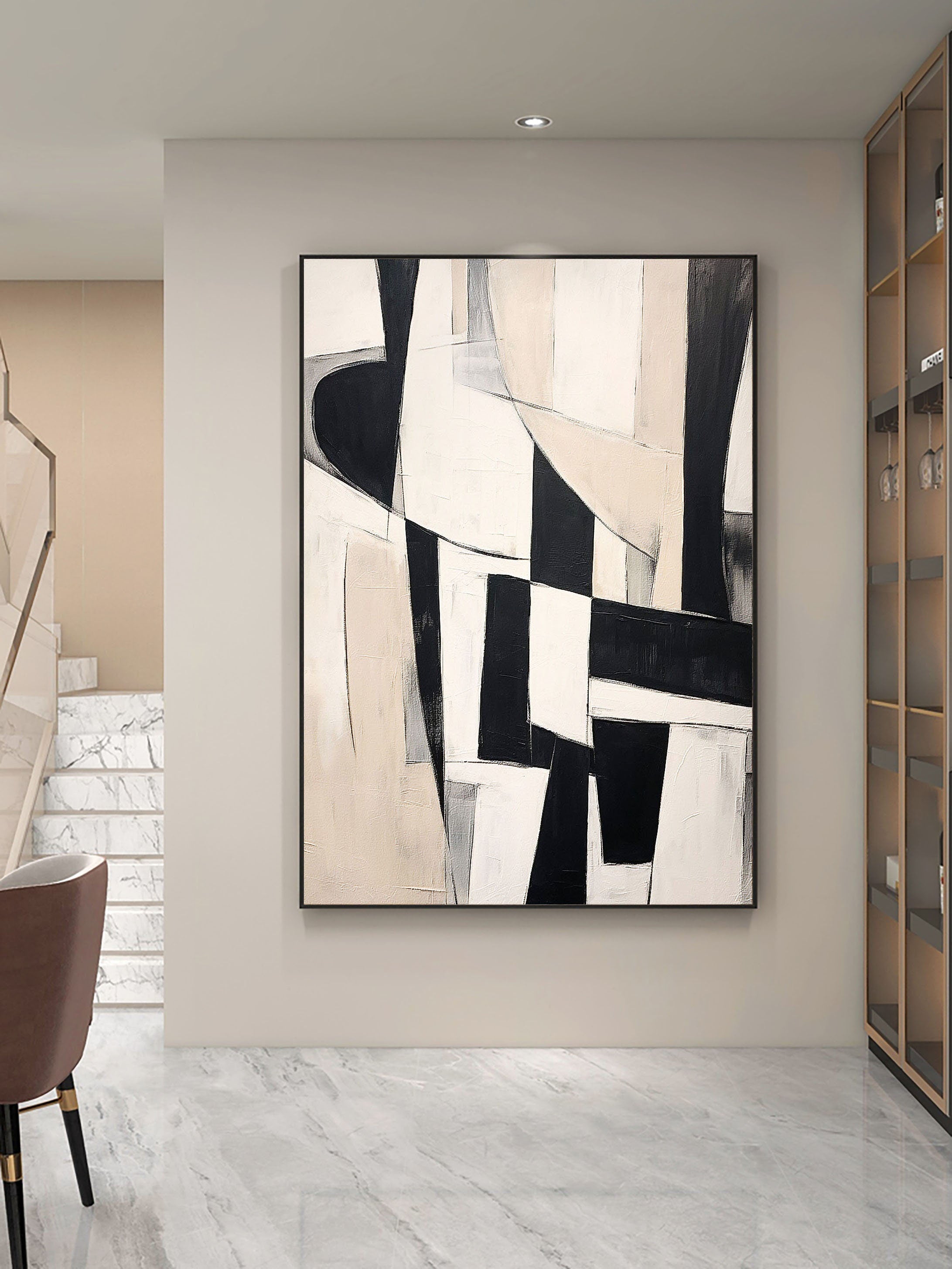 vipgallery Black & White Abstract Painting #CXA 022